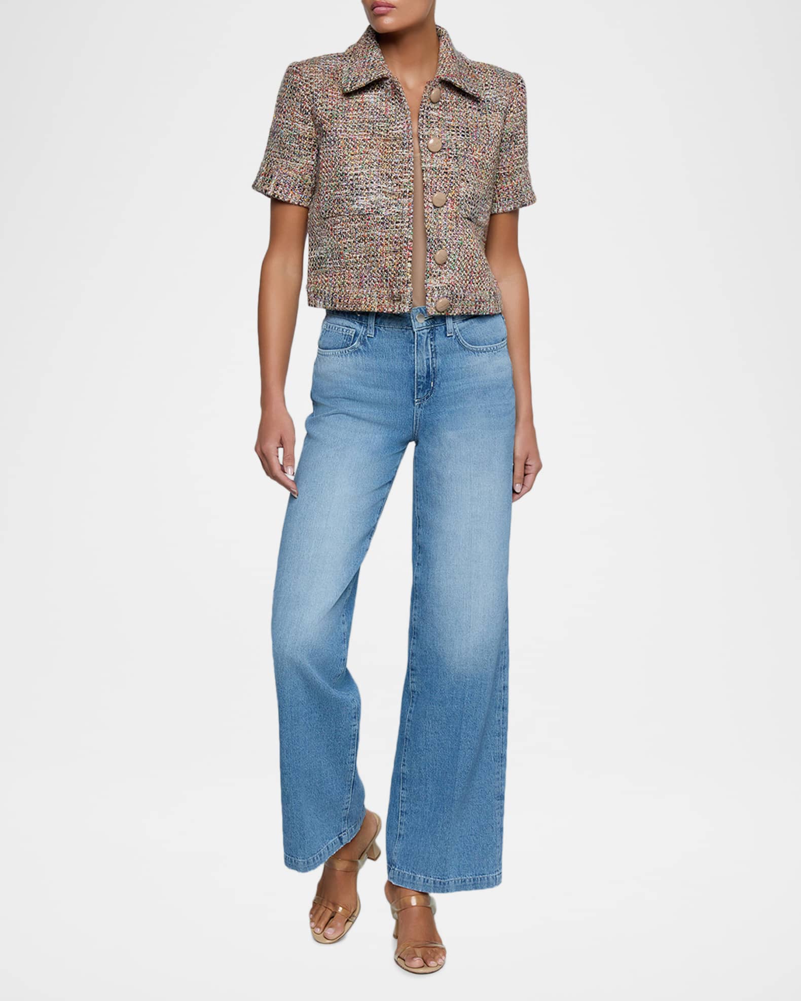L'Agence Chita Cropped Tweed Jacket | Neiman Marcus