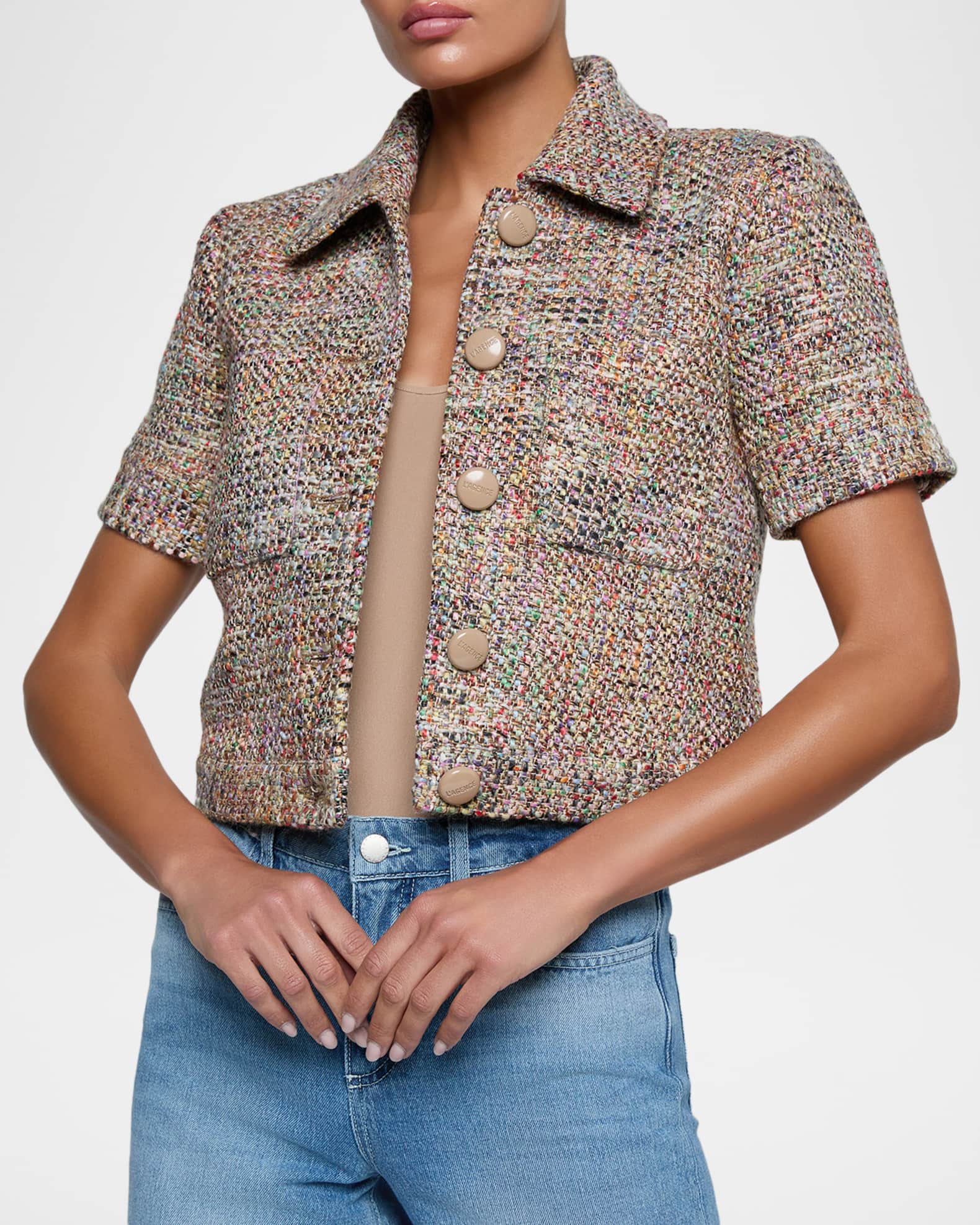 L'Agence Chita Cropped Tweed Jacket | Neiman Marcus