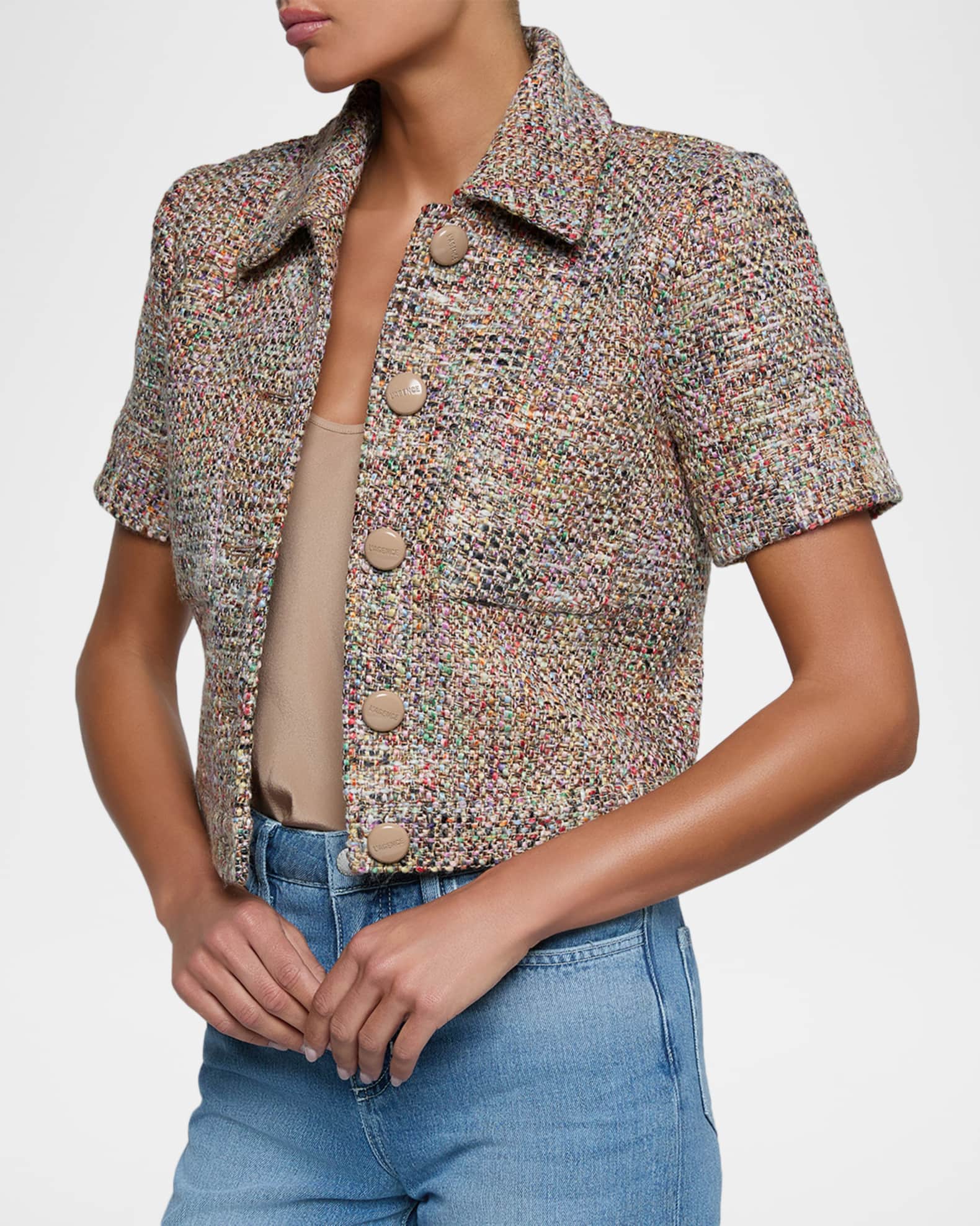 L'Agence Chita Cropped Tweed Jacket | Neiman Marcus