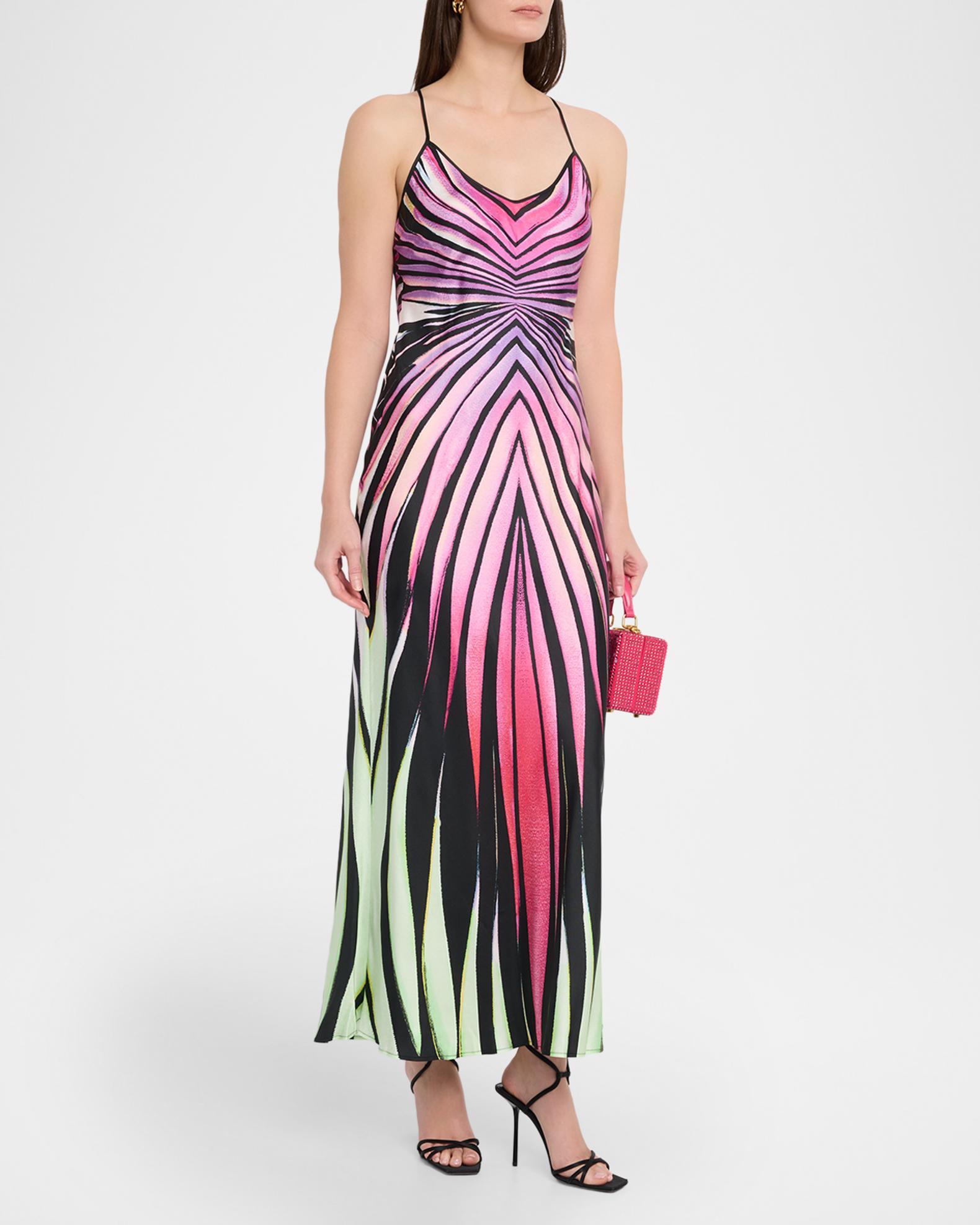 Roberto Cavalli Ray of Paradise Silk Backless Slip Dress | Neiman