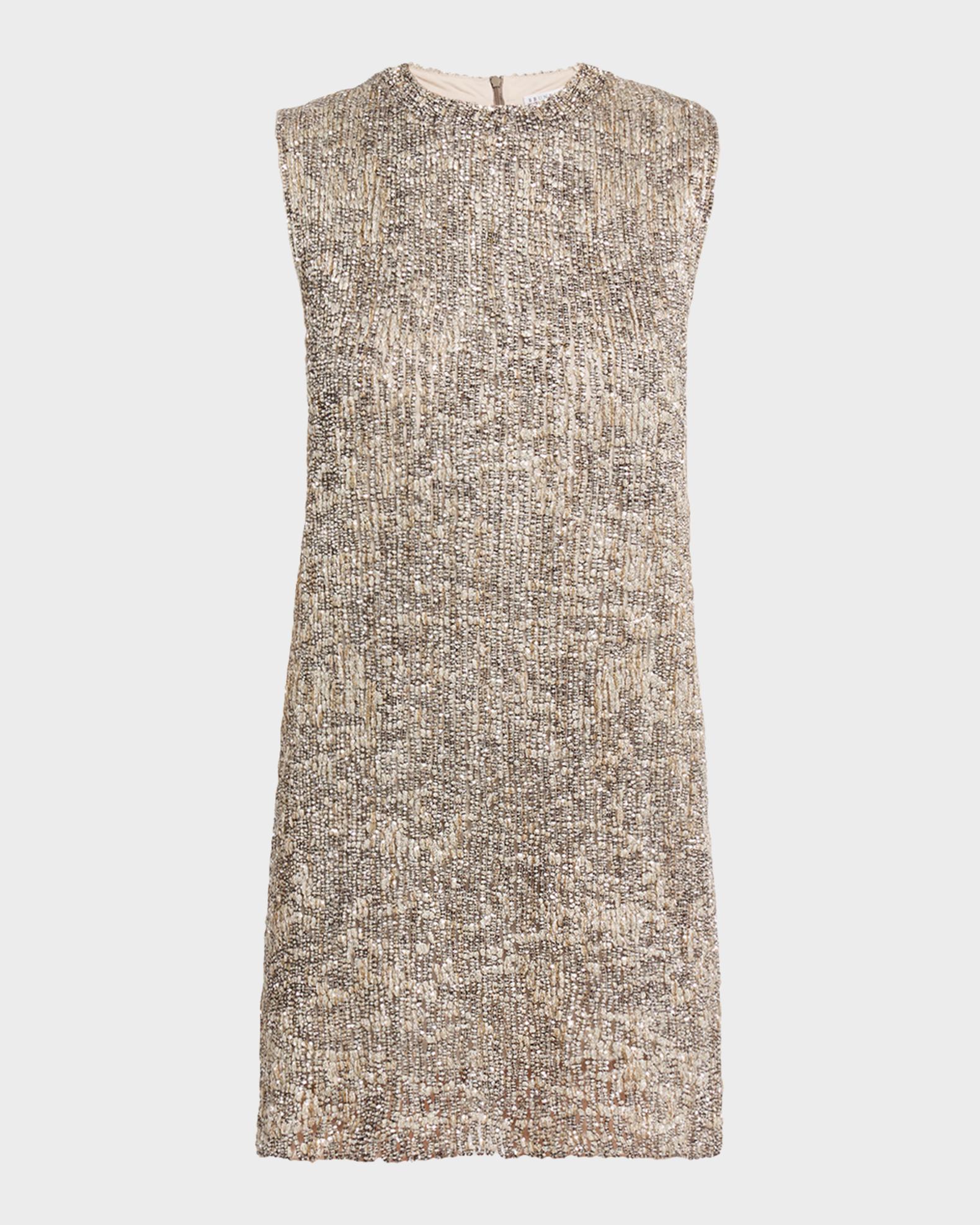 BRUNELLO CUCINELLI ノースリーブ スパンコール装飾 Brunello Cucinelli Couture Metallic Mohair Dress | Neiman Marcus