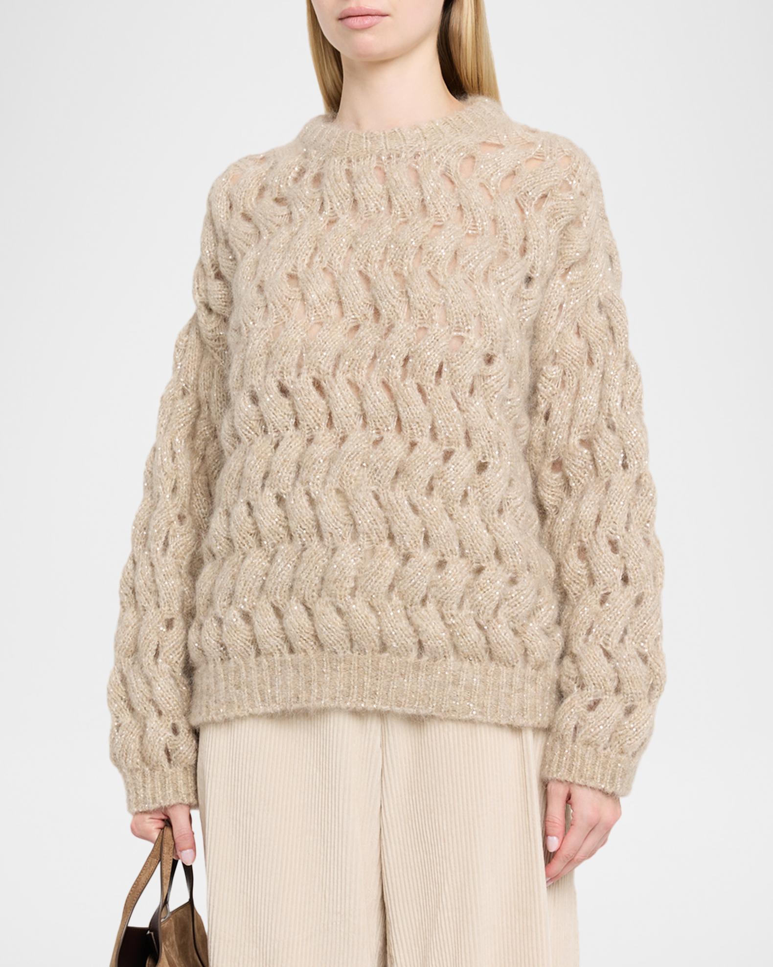 Brunello Cucinelli Winter Ocean Wave Mohair Sweater | Neiman Marcus
