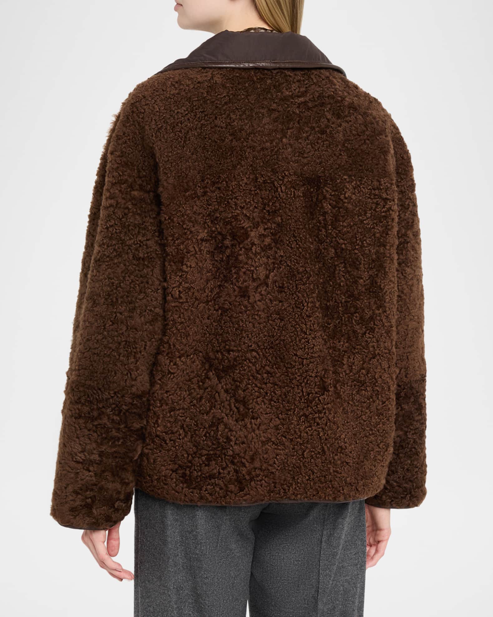 Brunello Cucinelli Curly Shearling Reversible Coat | Neiman Marcus