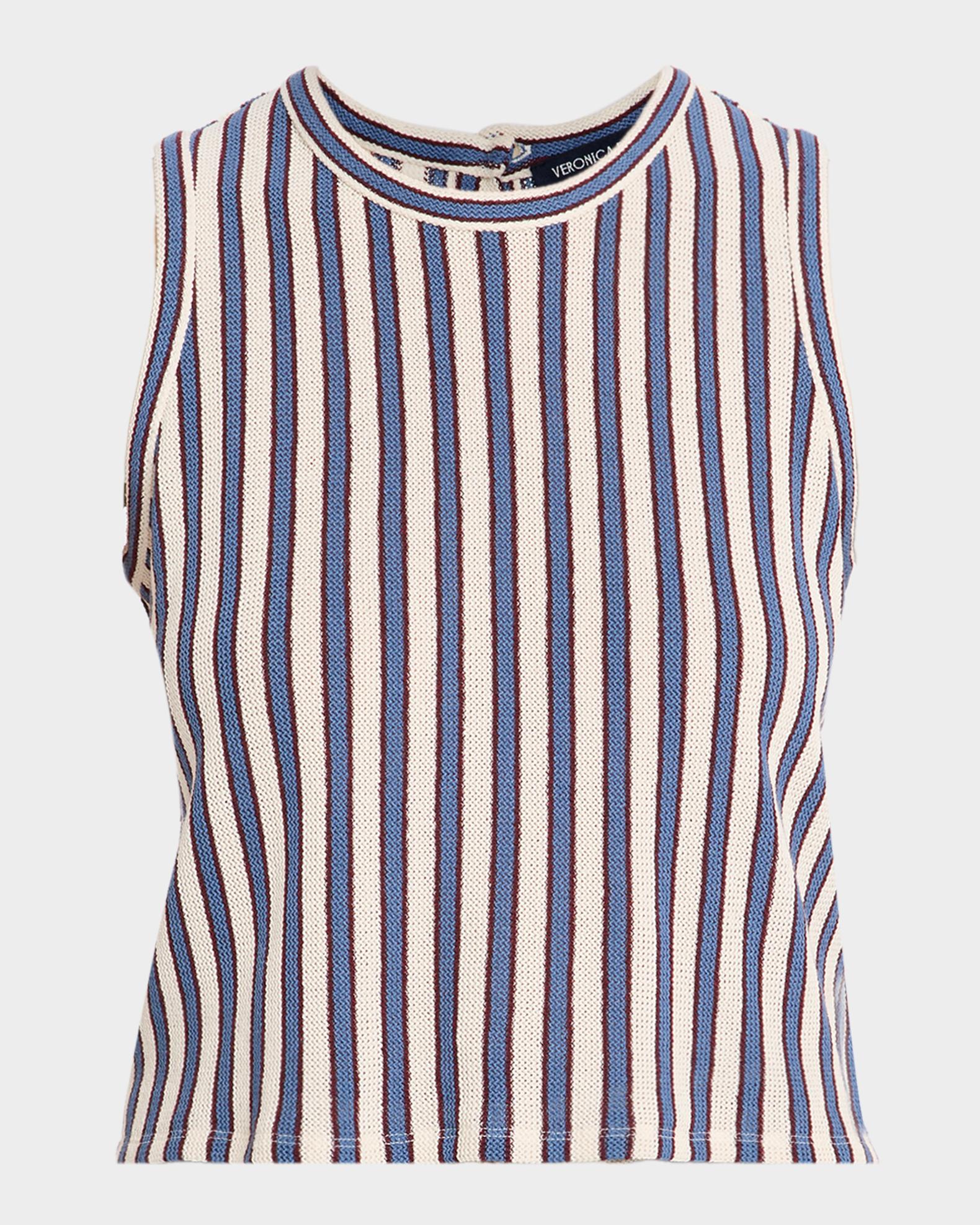 Veronica Beard Dravin Striped Crochet Top | Neiman Marcus