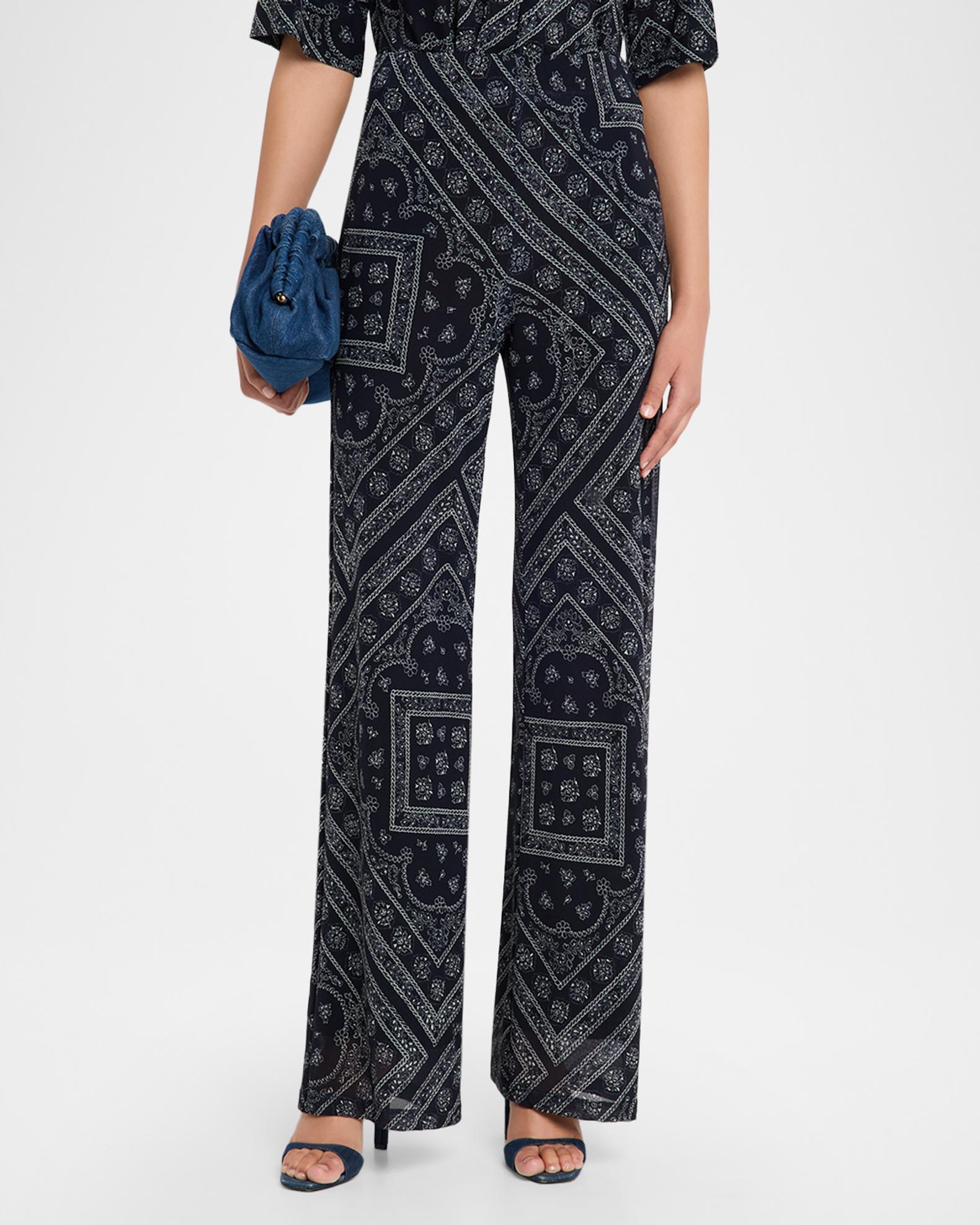 Veronica Beard Hadria Bandana-Print Pants | Neiman Marcus