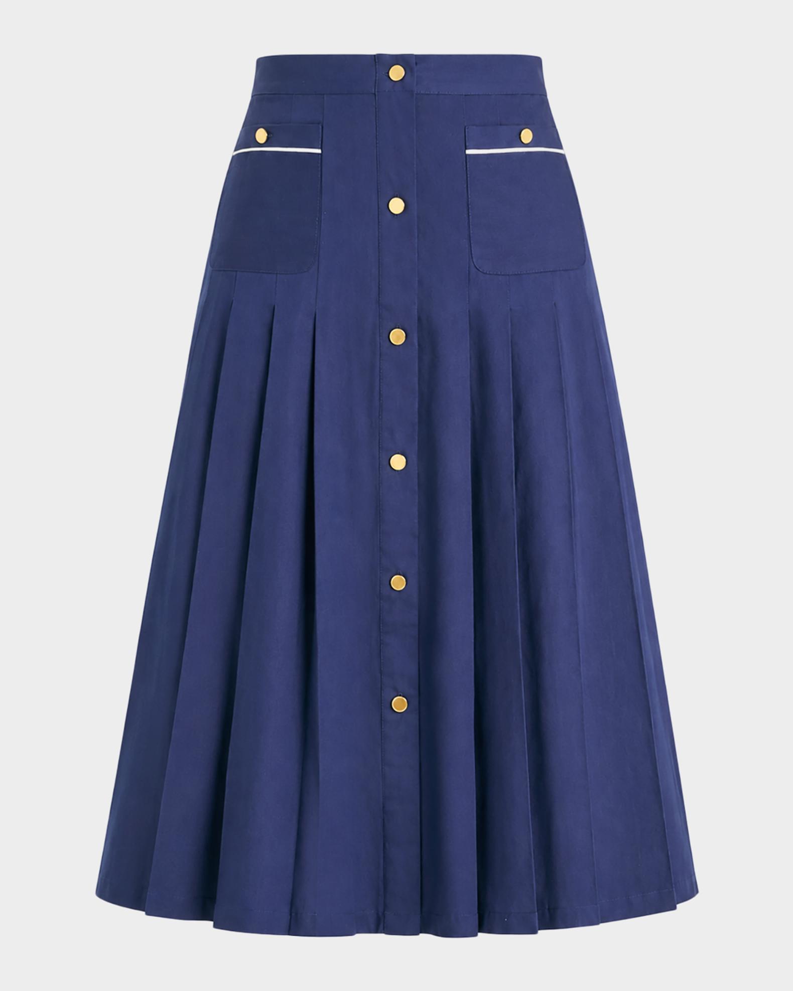 SEROYA Yumi Pleated Midi Skirt | Neiman Marcus