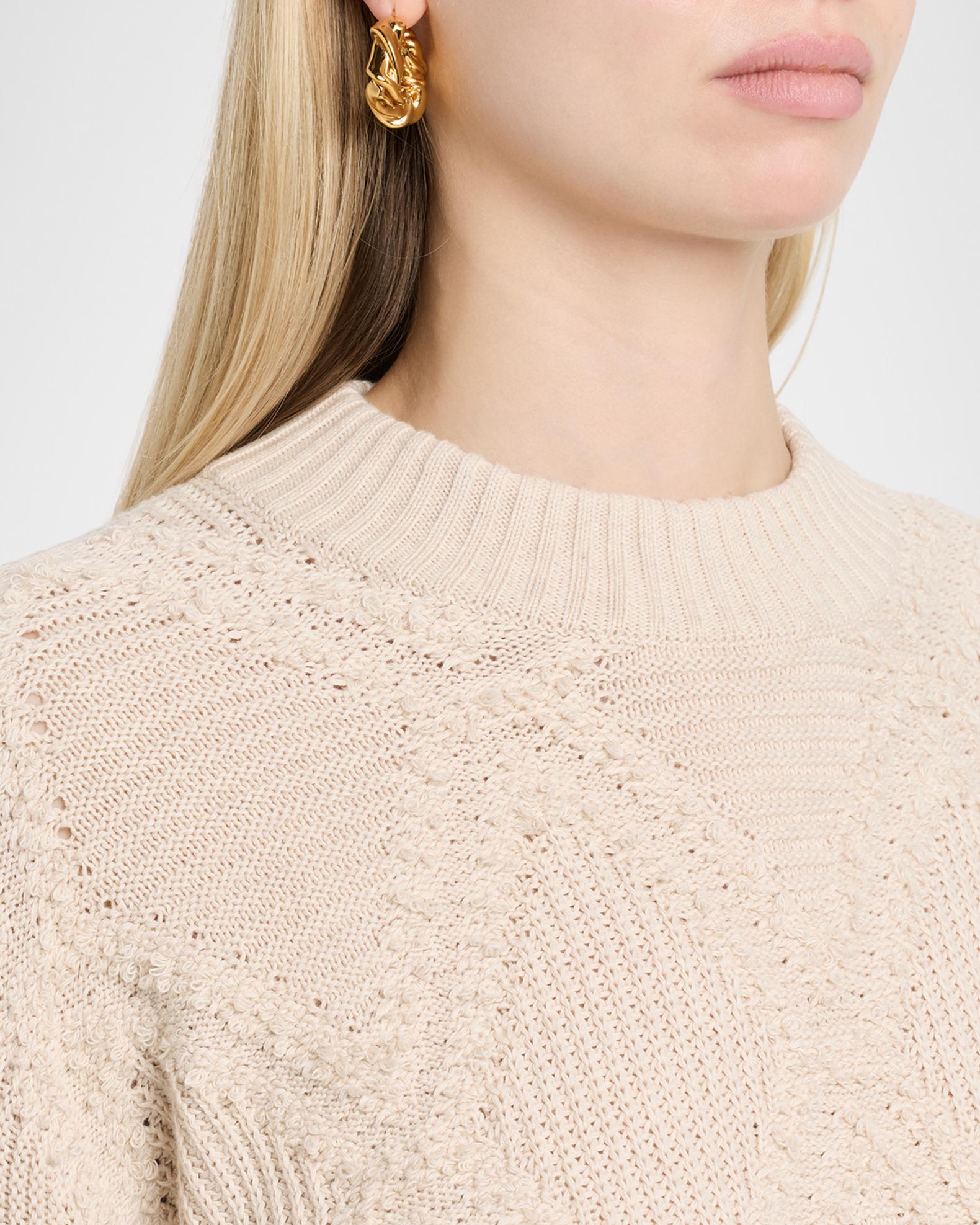 Autumn Cashmere Ribbed and Boucle Knit Diamond Sweater | Neiman Marcus