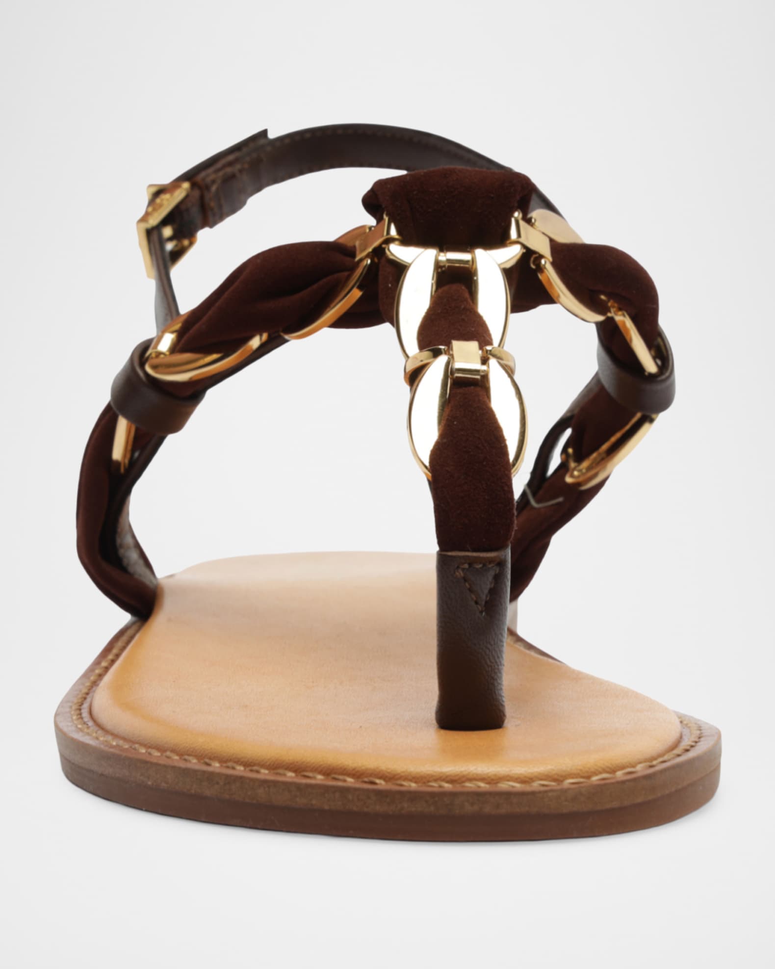 Schutz Camellia Braided Mixed Leather Thong Sandals | Neiman Marcus