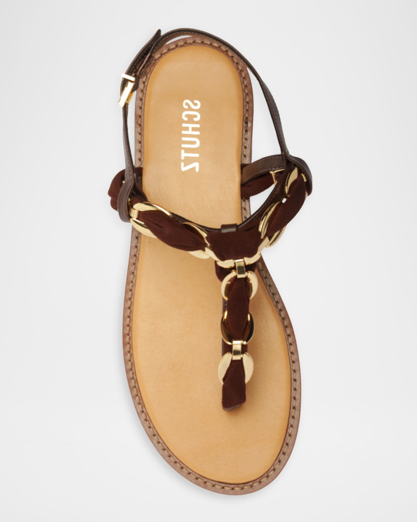 Schutz Camellia Braided Mixed Leather Thong Sandals | Neiman Marcus