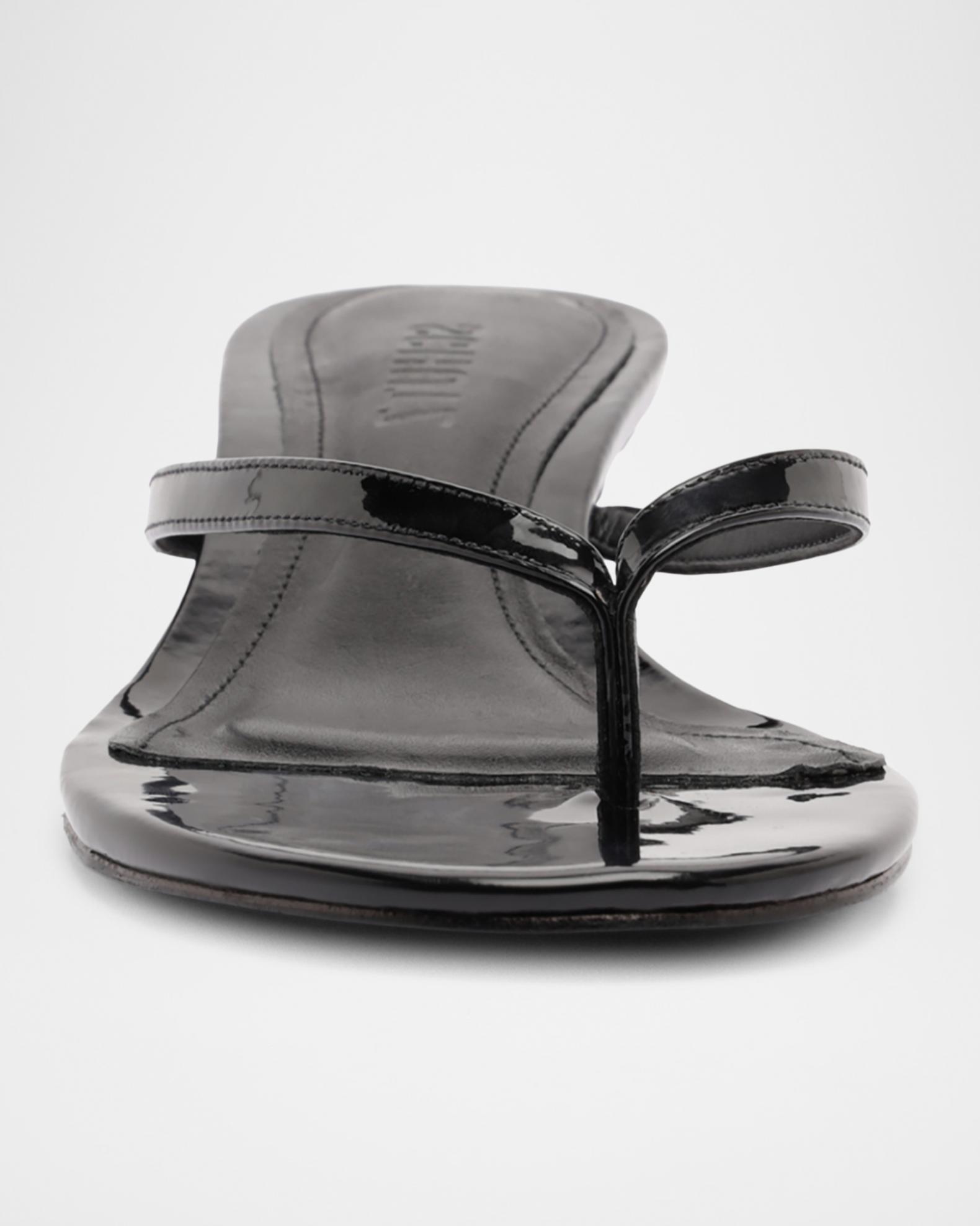 Schutz 45mm Carolyn Patent Leather Thong Sandals | Neiman Marcus