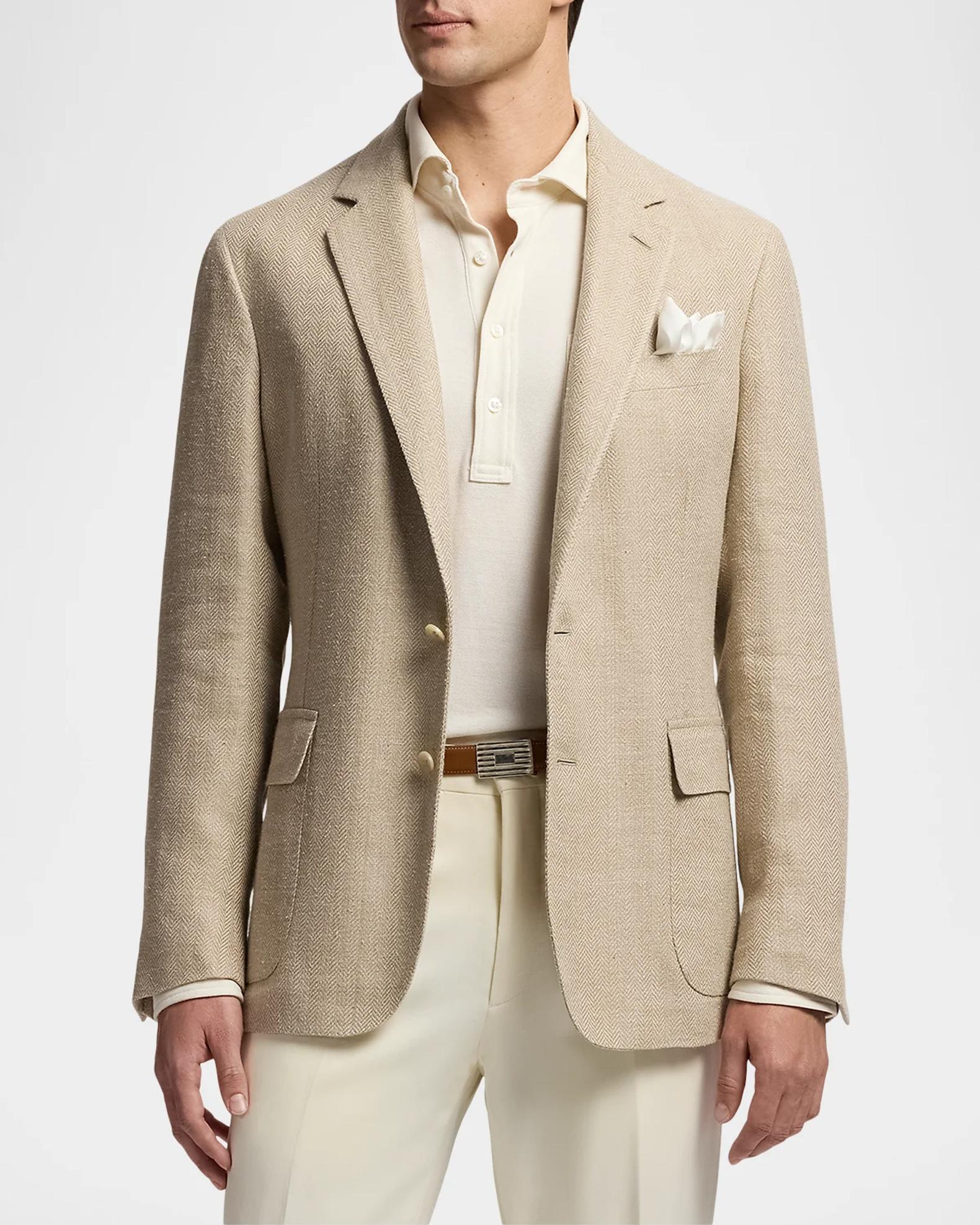 Ralph Lauren Purple Label Men's Hadley Hand-Tailored Herringbone