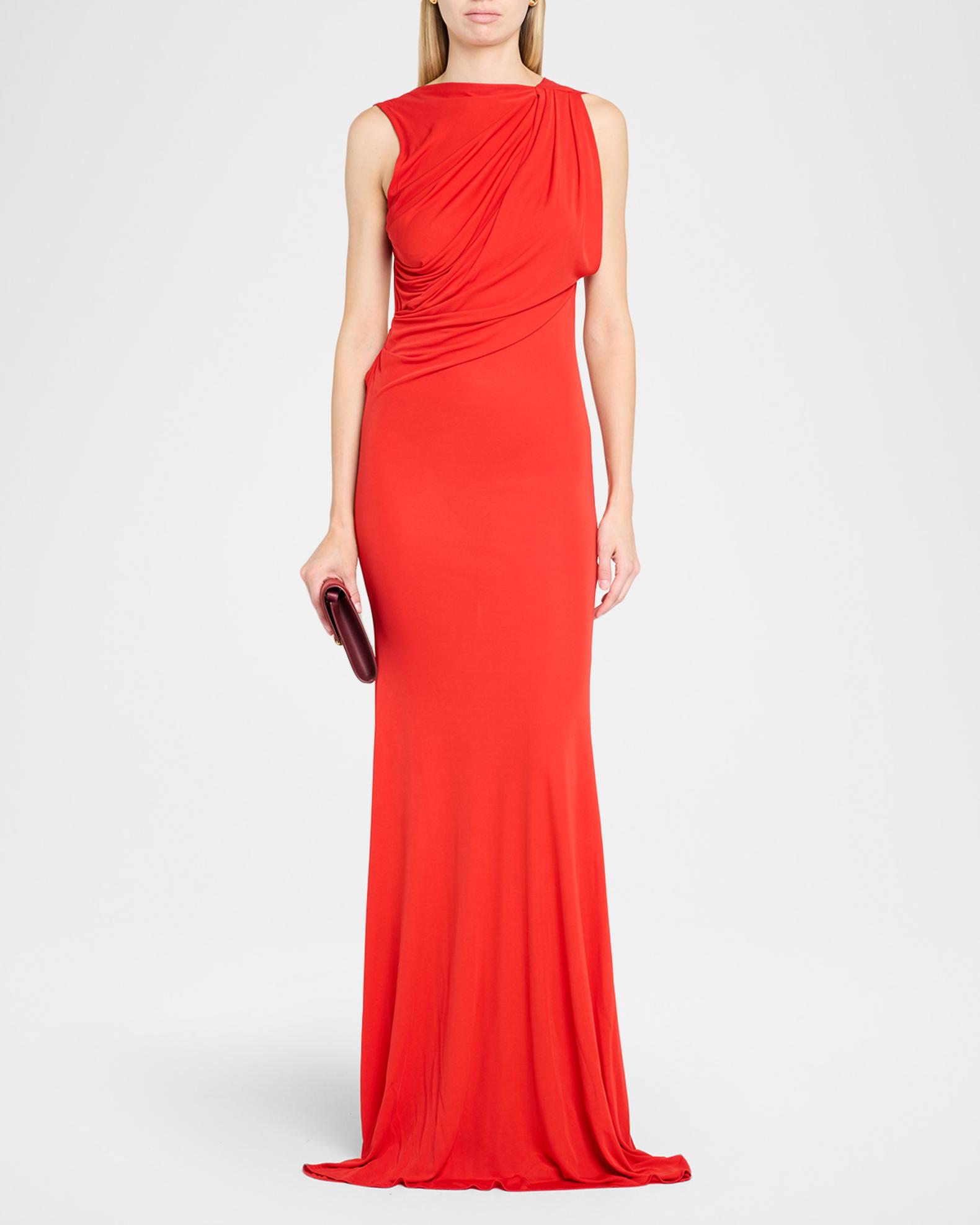 Alex Perry Jersey Draped Gown - Red