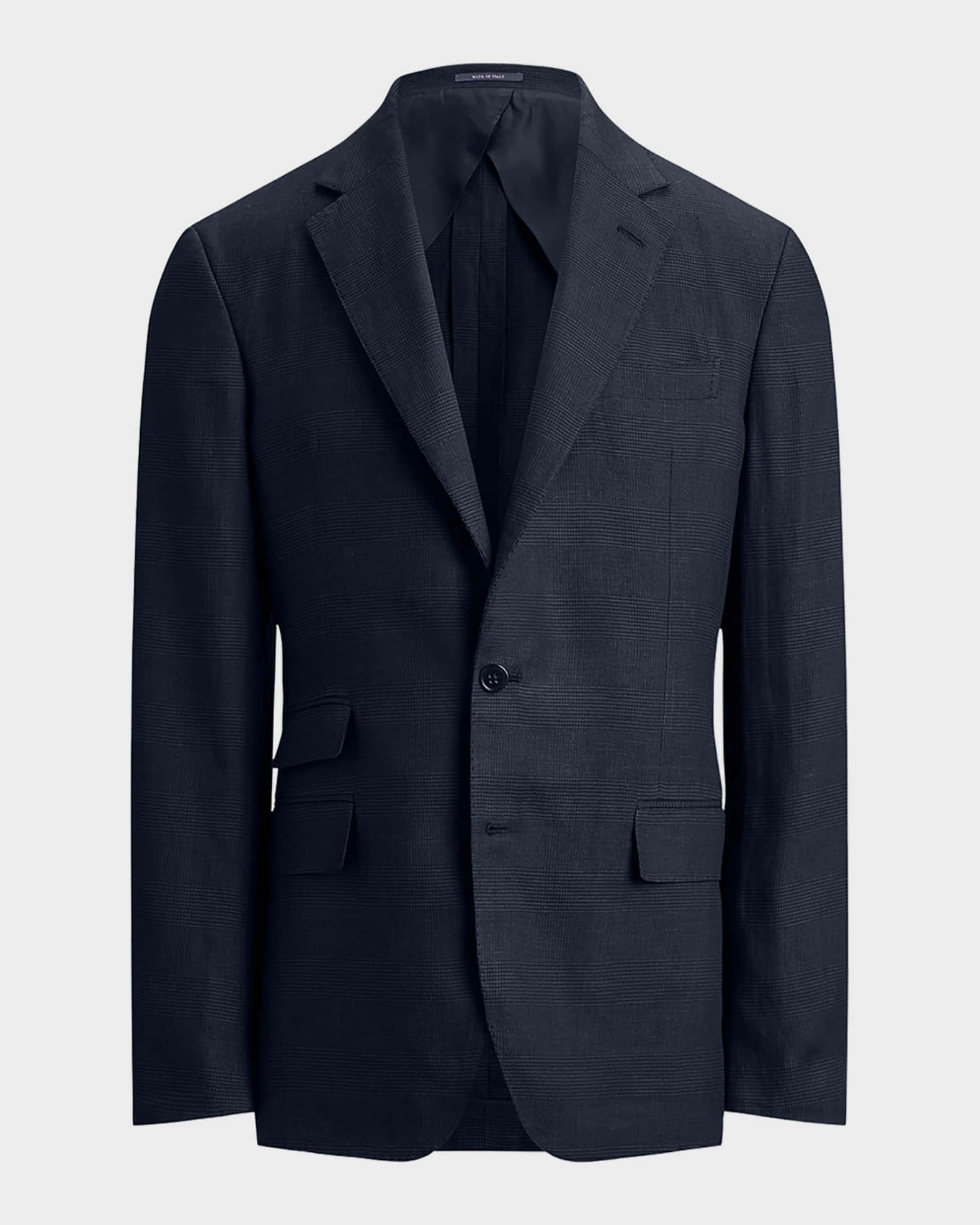 RALPHLAUREN PURPL LABEL　COTTONNYLON COAT Ralph Lauren Purple Label Men's Cotton and Cashmere Glen Plaid