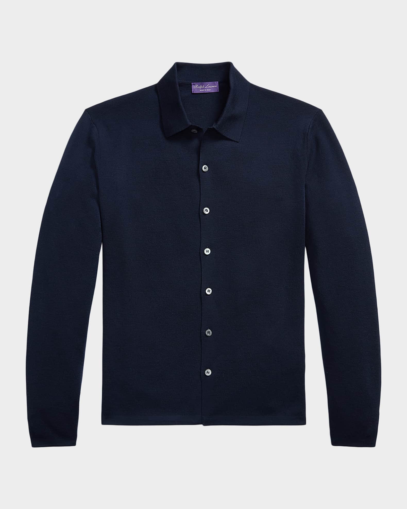 RALPH LAUREN Purple Label デニムシャツ 黒XL Ralph Lauren Purple Label Men's Cotton and Cashmere Fine-Gauge