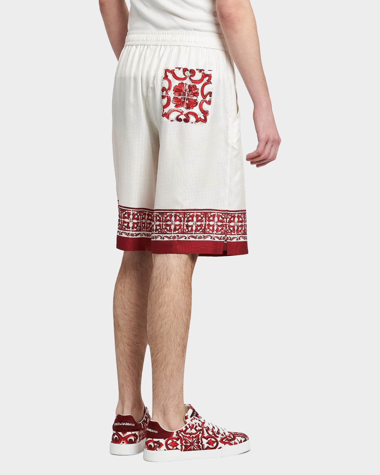 Dolce&Gabbana Men's Majolica-Print Jacquard Twill Bermuda Shorts