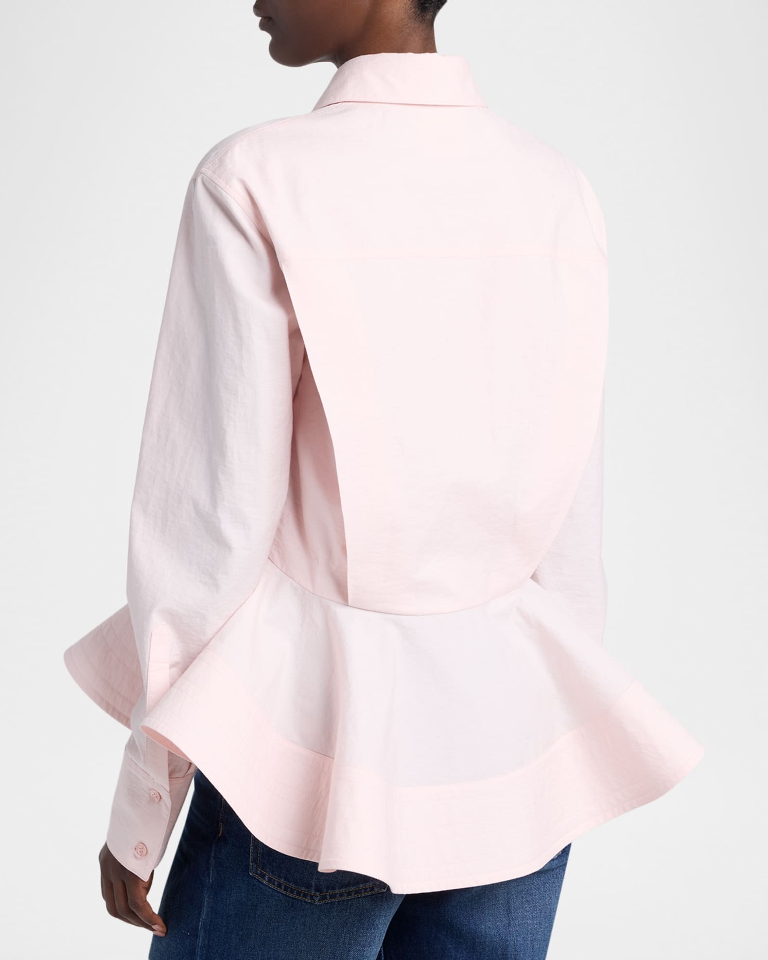 Stella McCartney Peplum Cotton Button-Down Shirt | Neiman Marcus