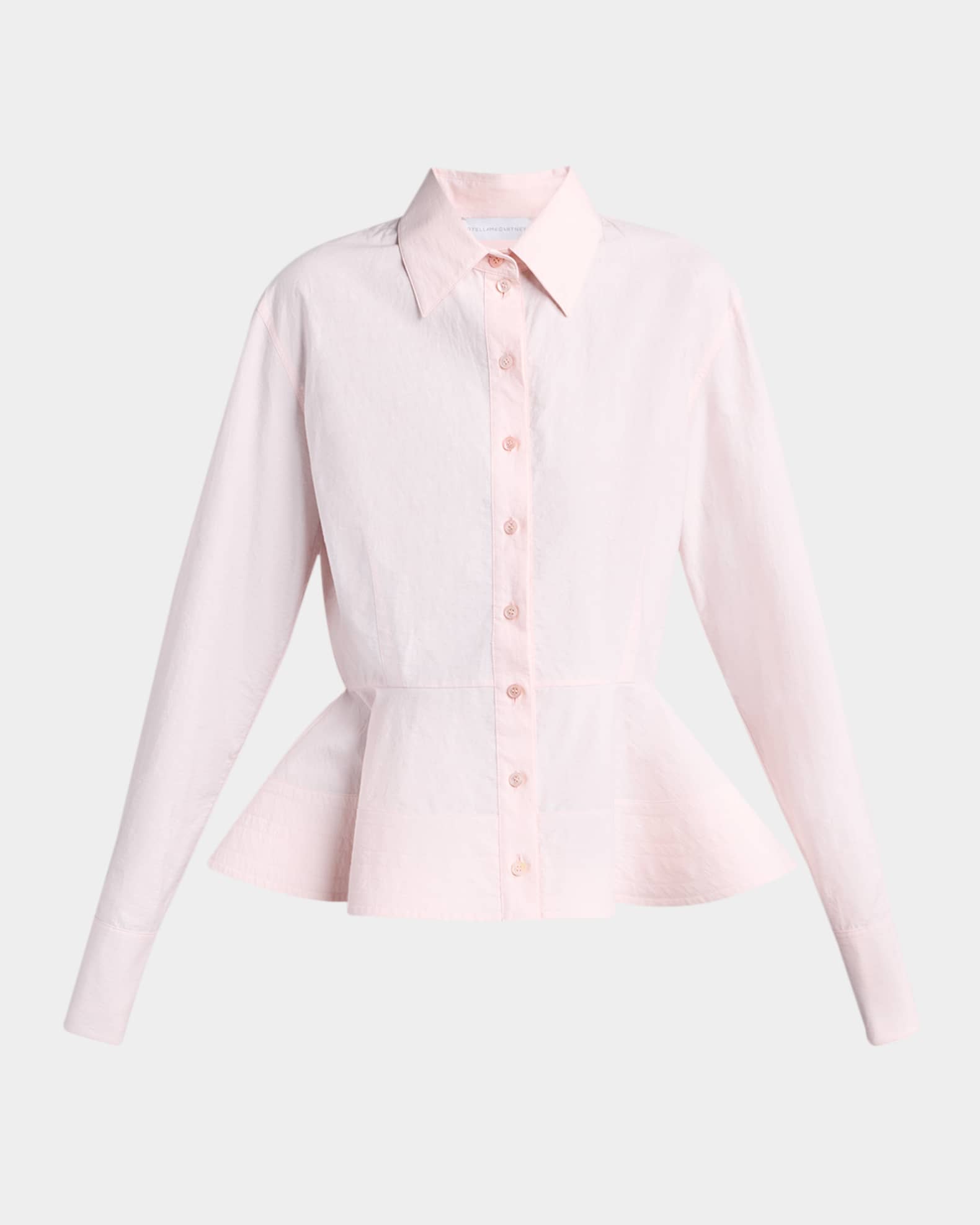 Stella McCartney Peplum Cotton Button-Down Shirt | Neiman Marcus