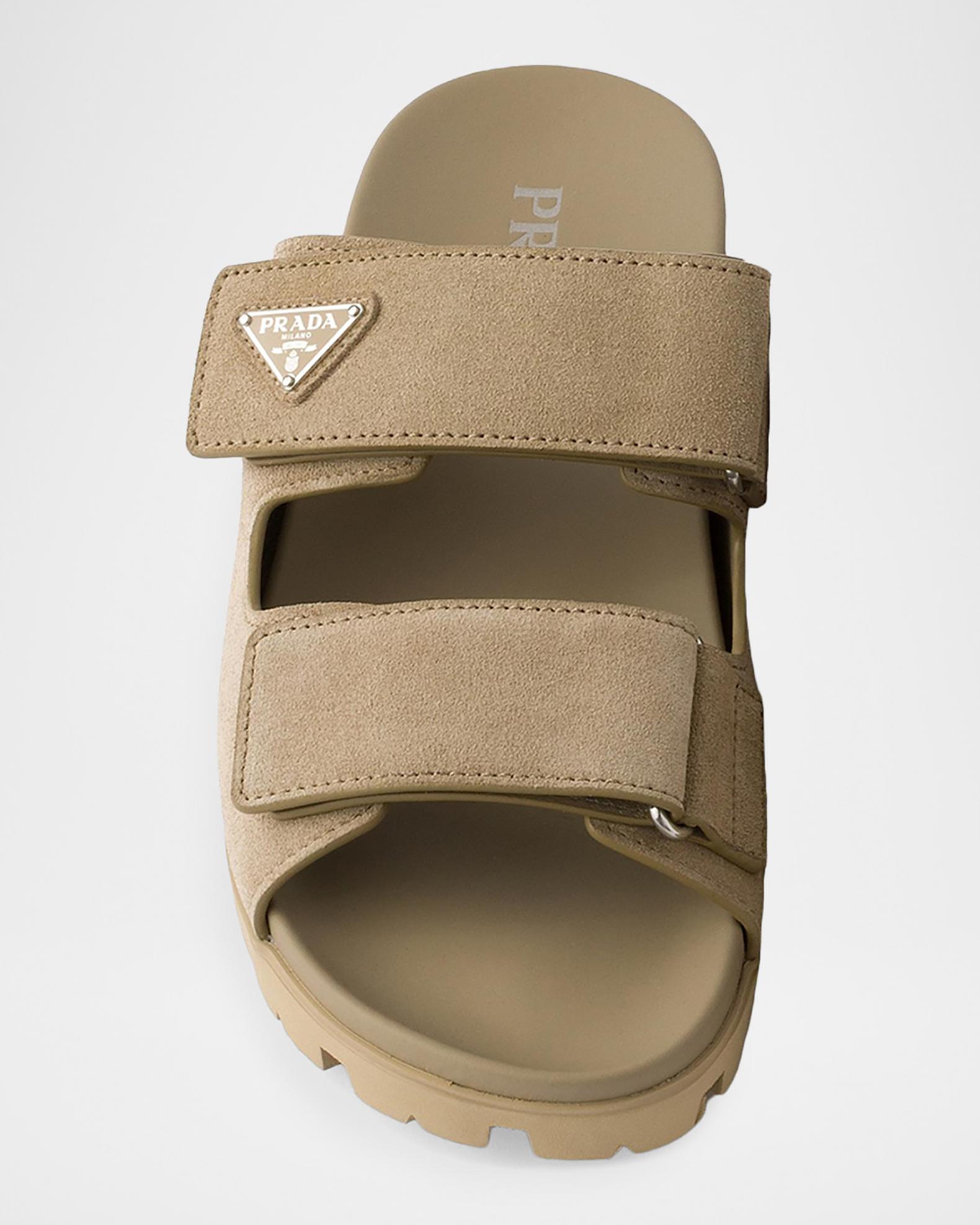 Men\'s Double Strap Suede Slide Sandals in Taupe Mr. P. size UK 9 MR P. Suede Slides for Men | MR PORTER main image 2
