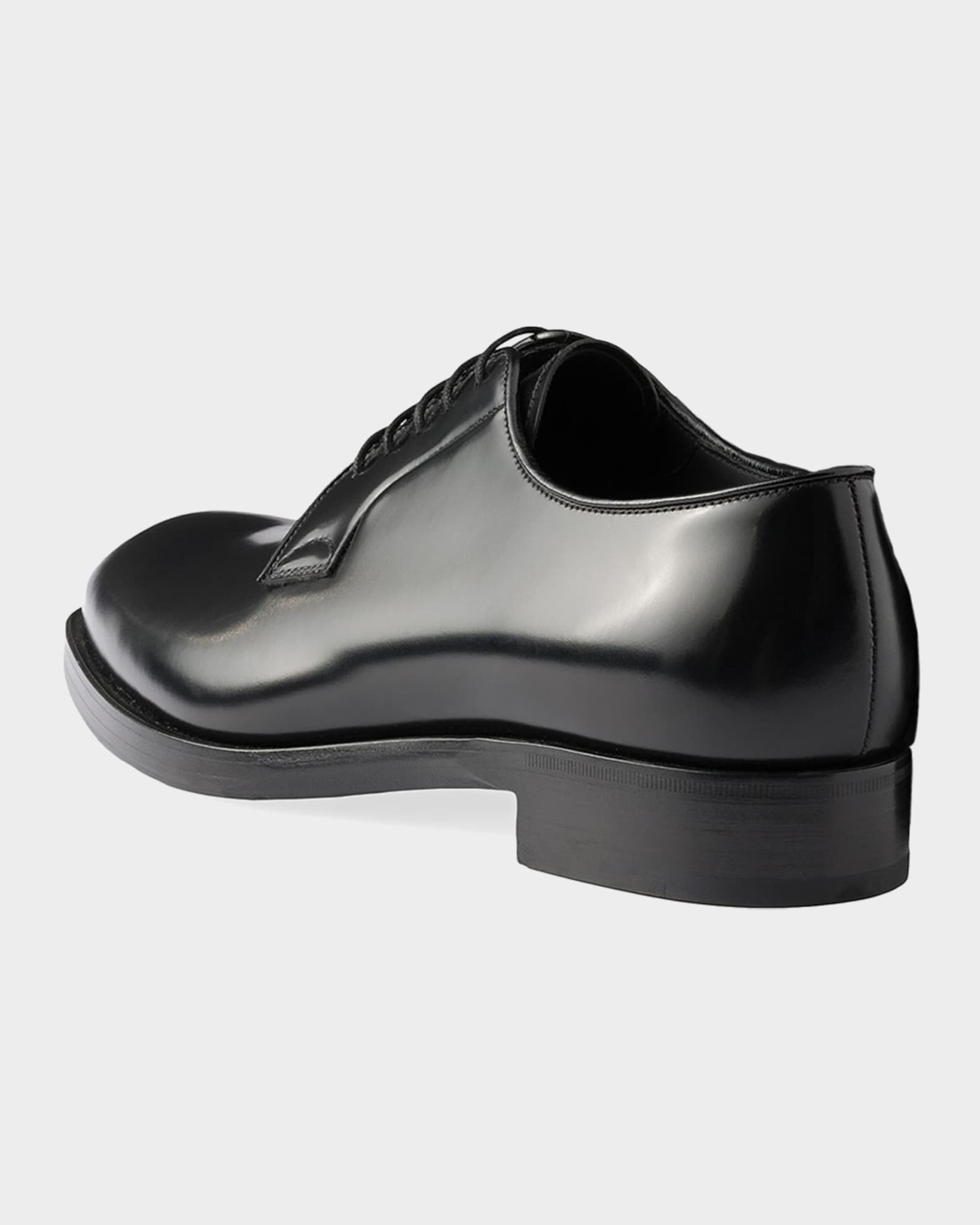 Prada Men's Brushed Leather Derby Shoes | Neiman Marcus