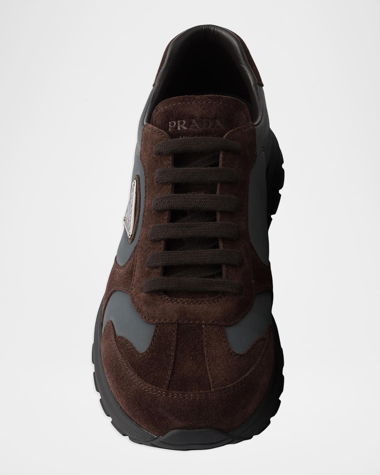 Prada Prax 2.0 Re-Nylon & Suede Low-Top Sneakers | Neiman Marcus