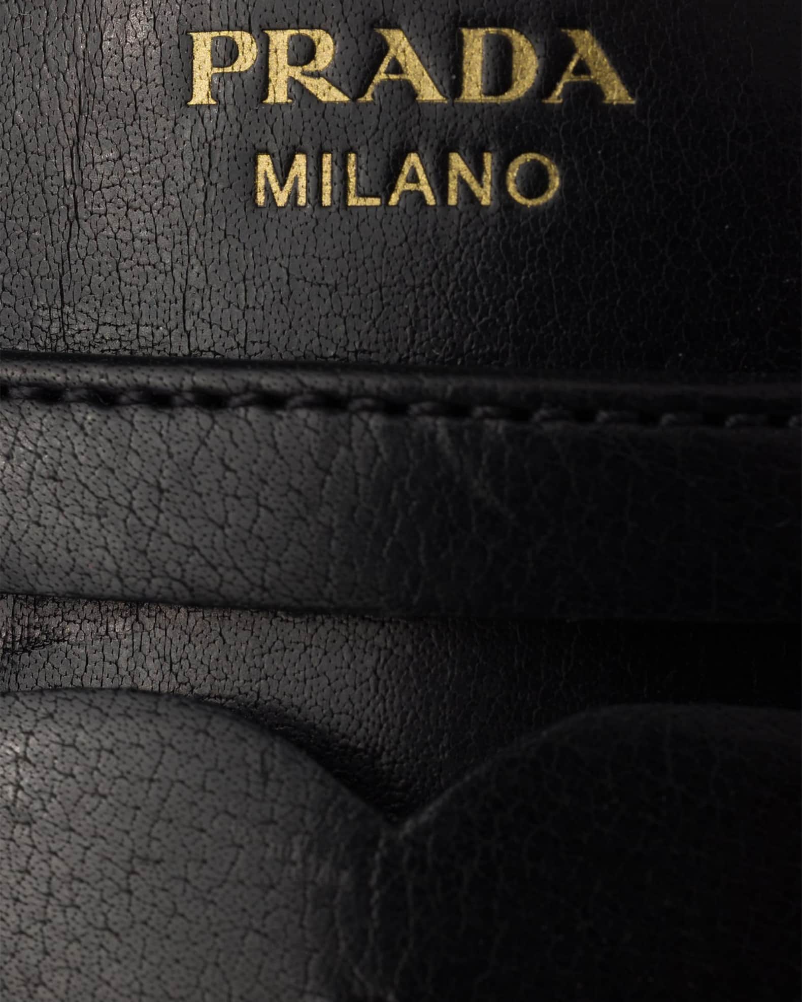 Prada Leather Moc-Toe Mules | Neiman Marcus