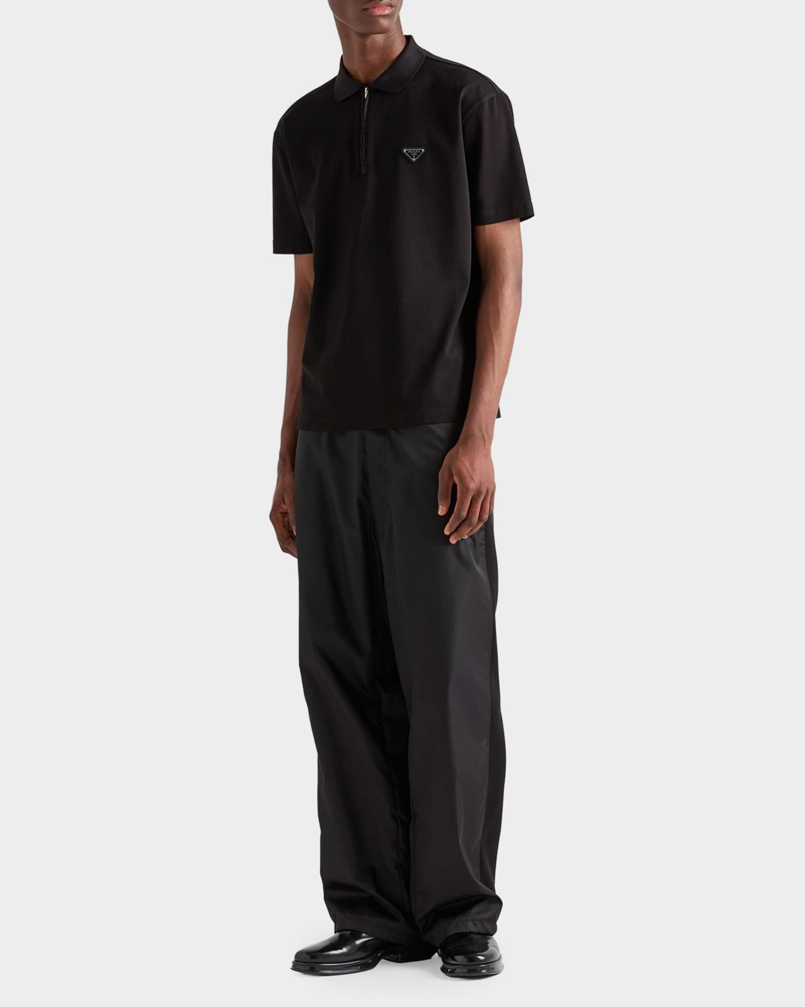 トップス PRADA SPORT Nylon L/S Polo size 48 Prada Stretch Cotton Polo Shirt with Nylon Details | Saks Fifth Avenue
