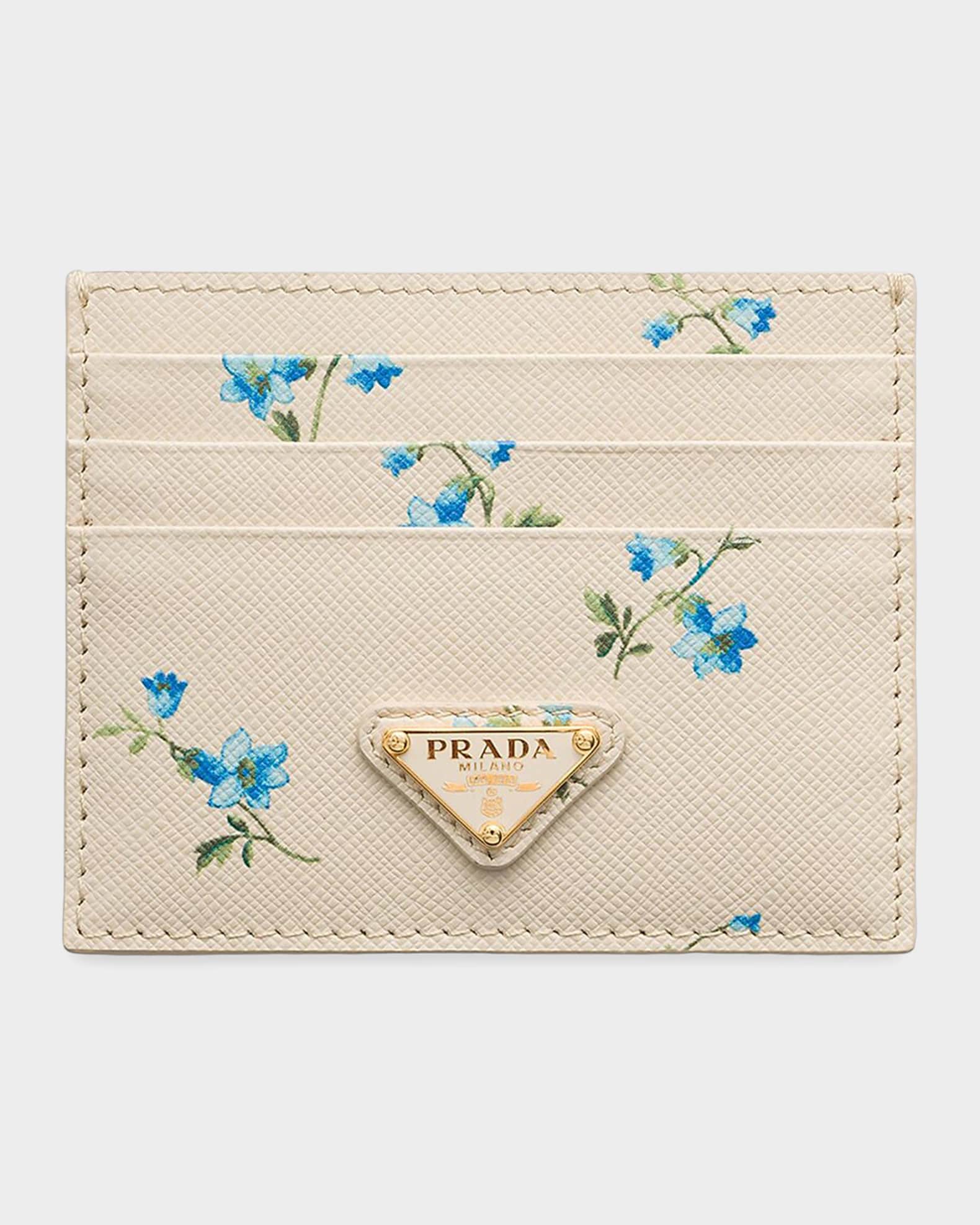 Prada Printed Saffiano Leather Card Holder | Neiman Marcus
