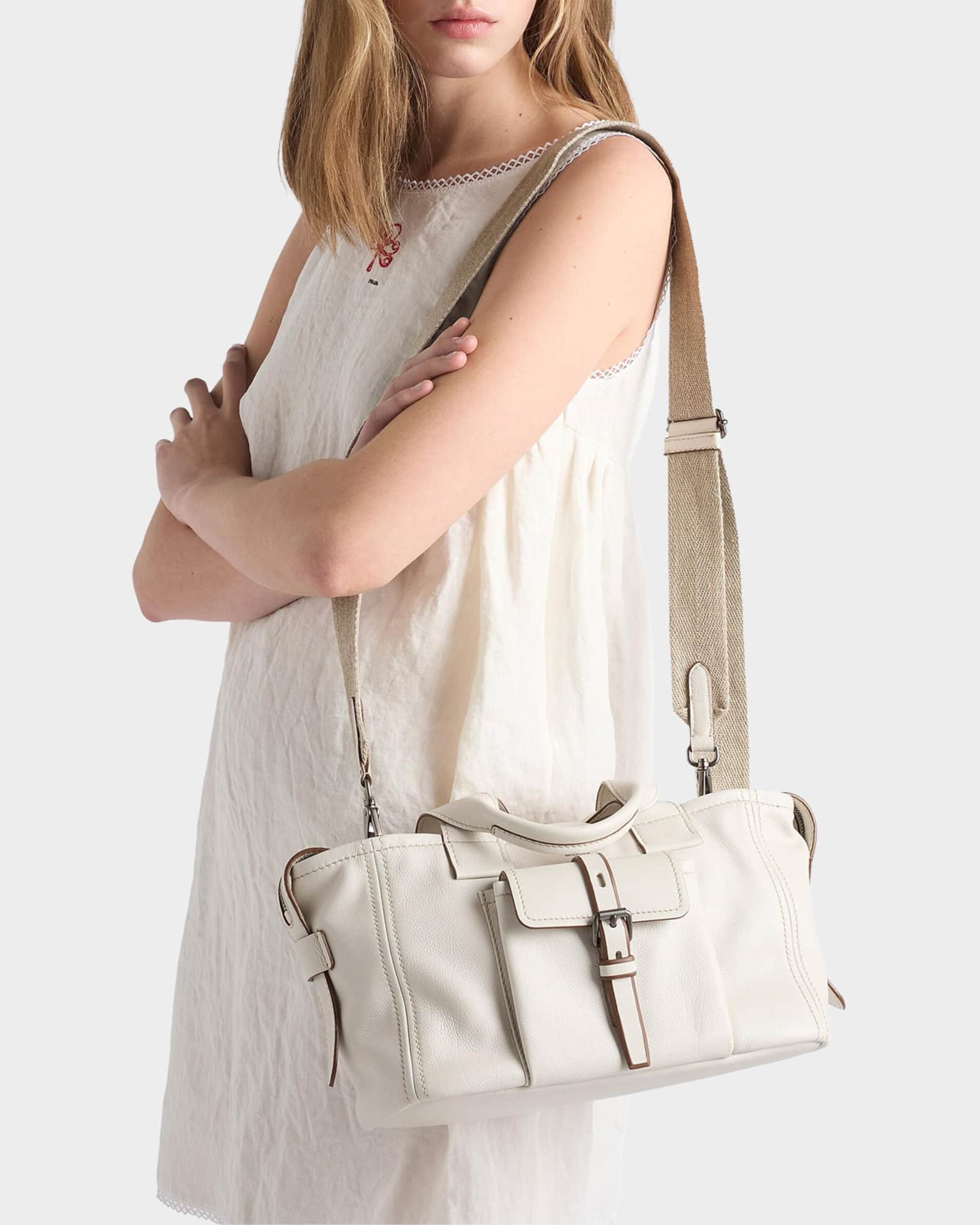 Prada Prada Route Medium Leather Tote Bag | Neiman Marcus