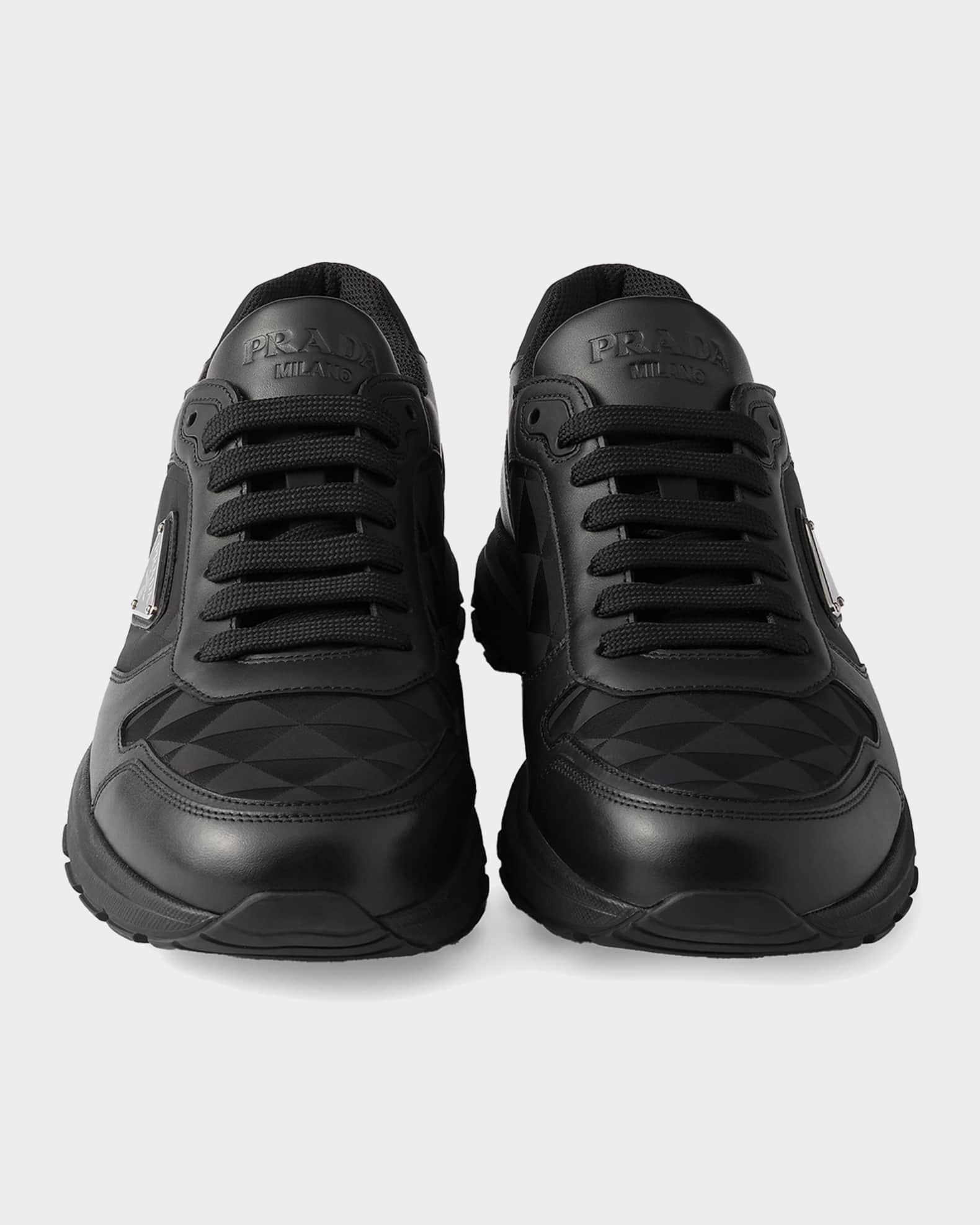 Prada Prax 2.0 Re-Nylon & Leather Low-Top Sneakers | Neiman Marcus