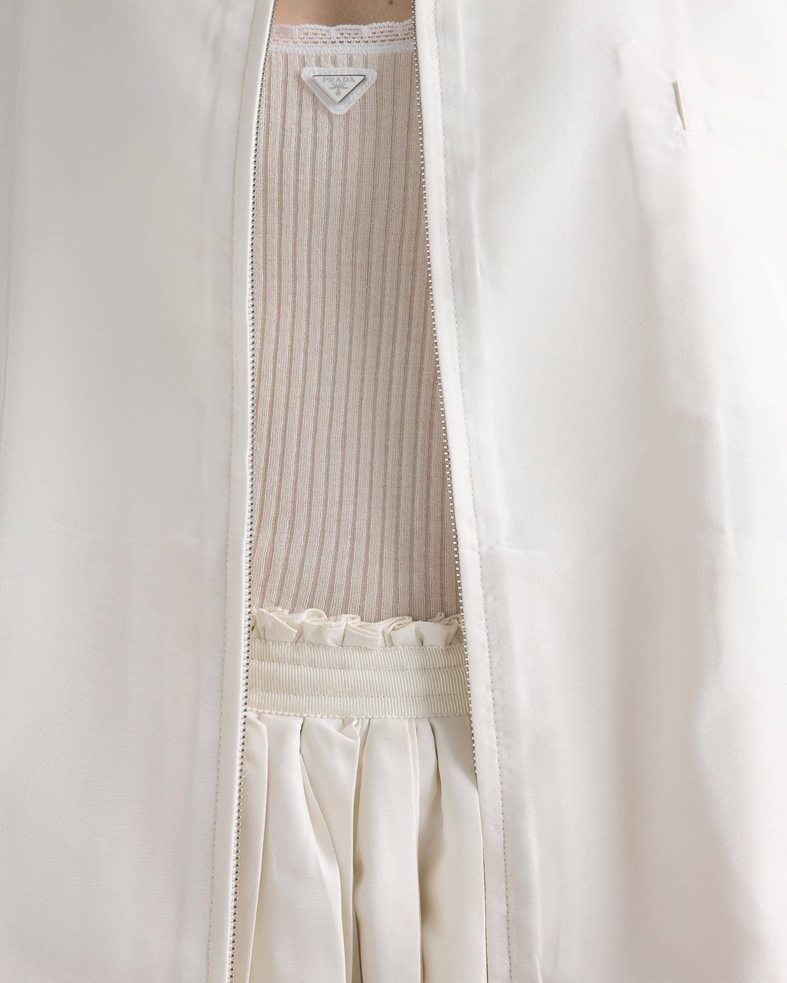 Prada Silk Faille Pleated Skirt | Neiman Marcus