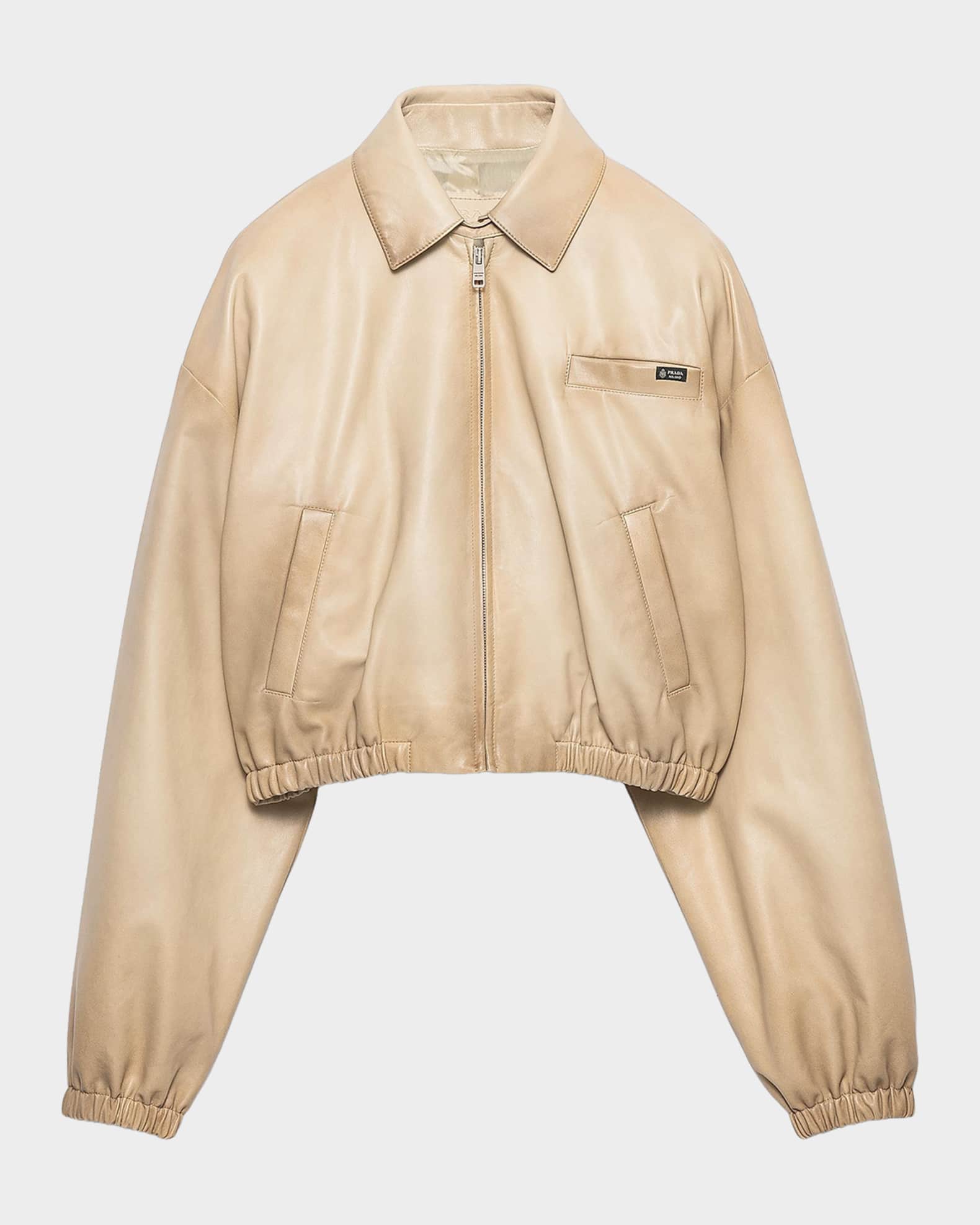 Prada Cropped Nappa Leather Jacket | Neiman Marcus