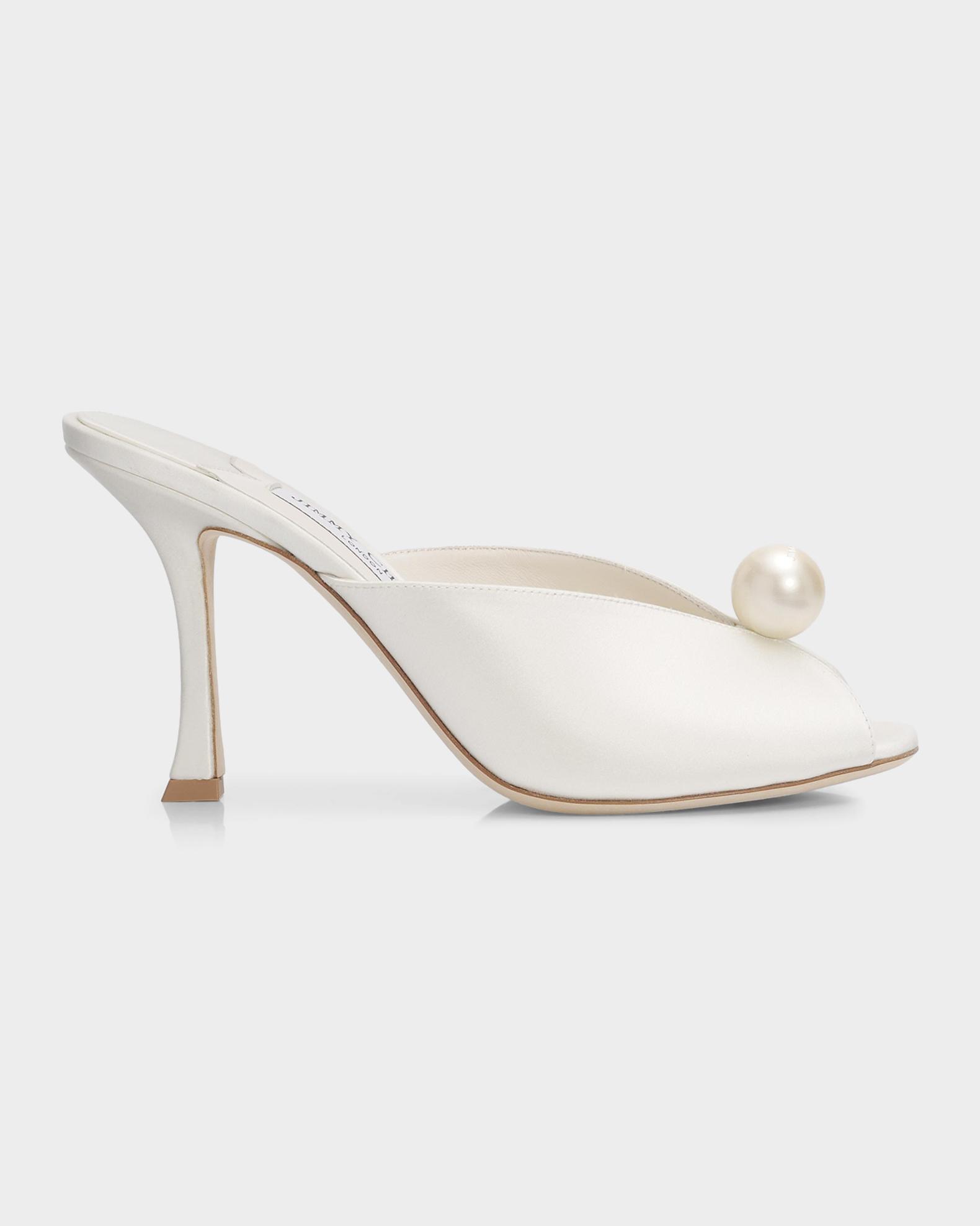 Jimmy Choo 90mm Ziri Satin Mule Pumps | Neiman Marcus