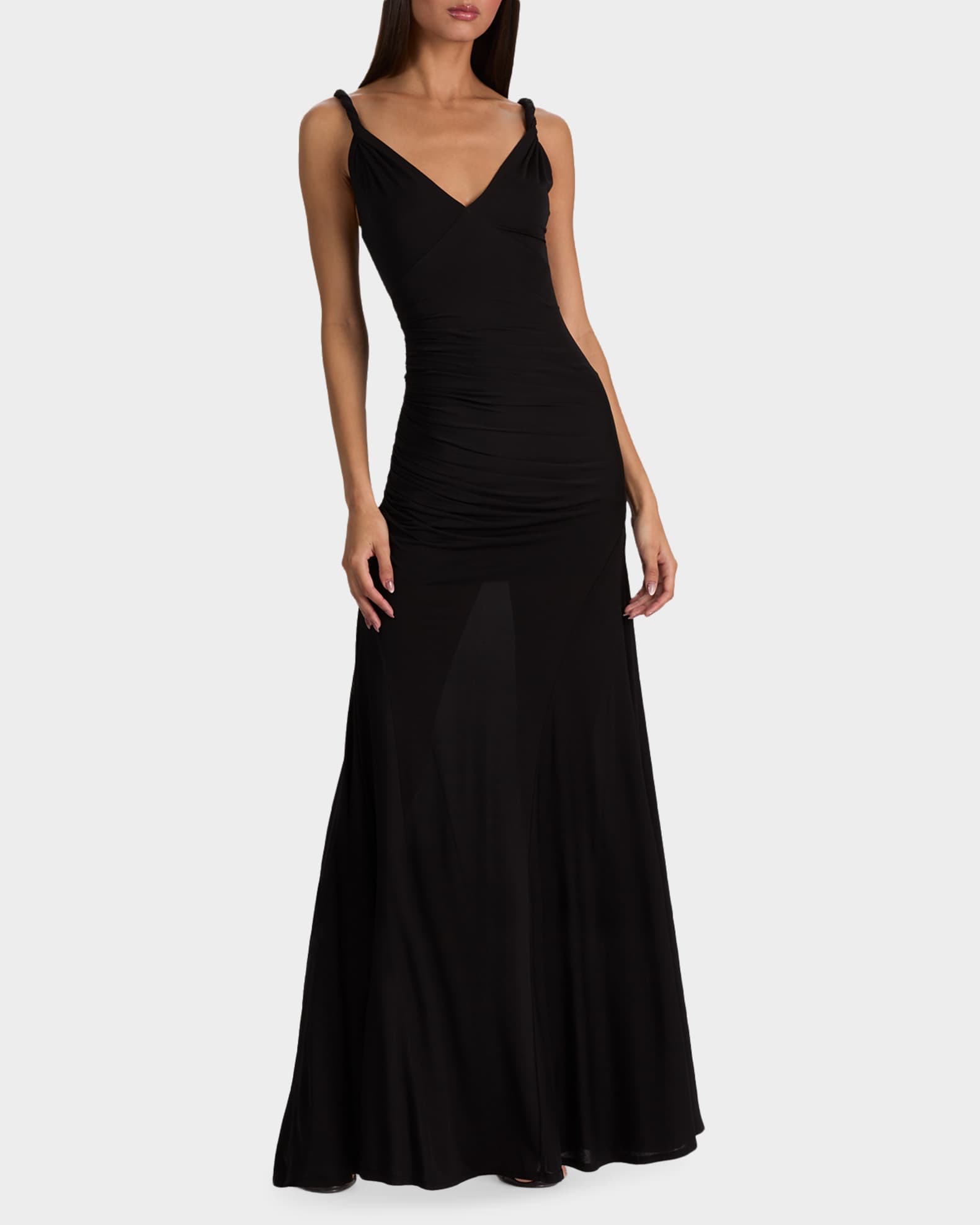 ALICE + OLIVIA Bianca Twist-Strap Maxi Dress | Neiman Marcus