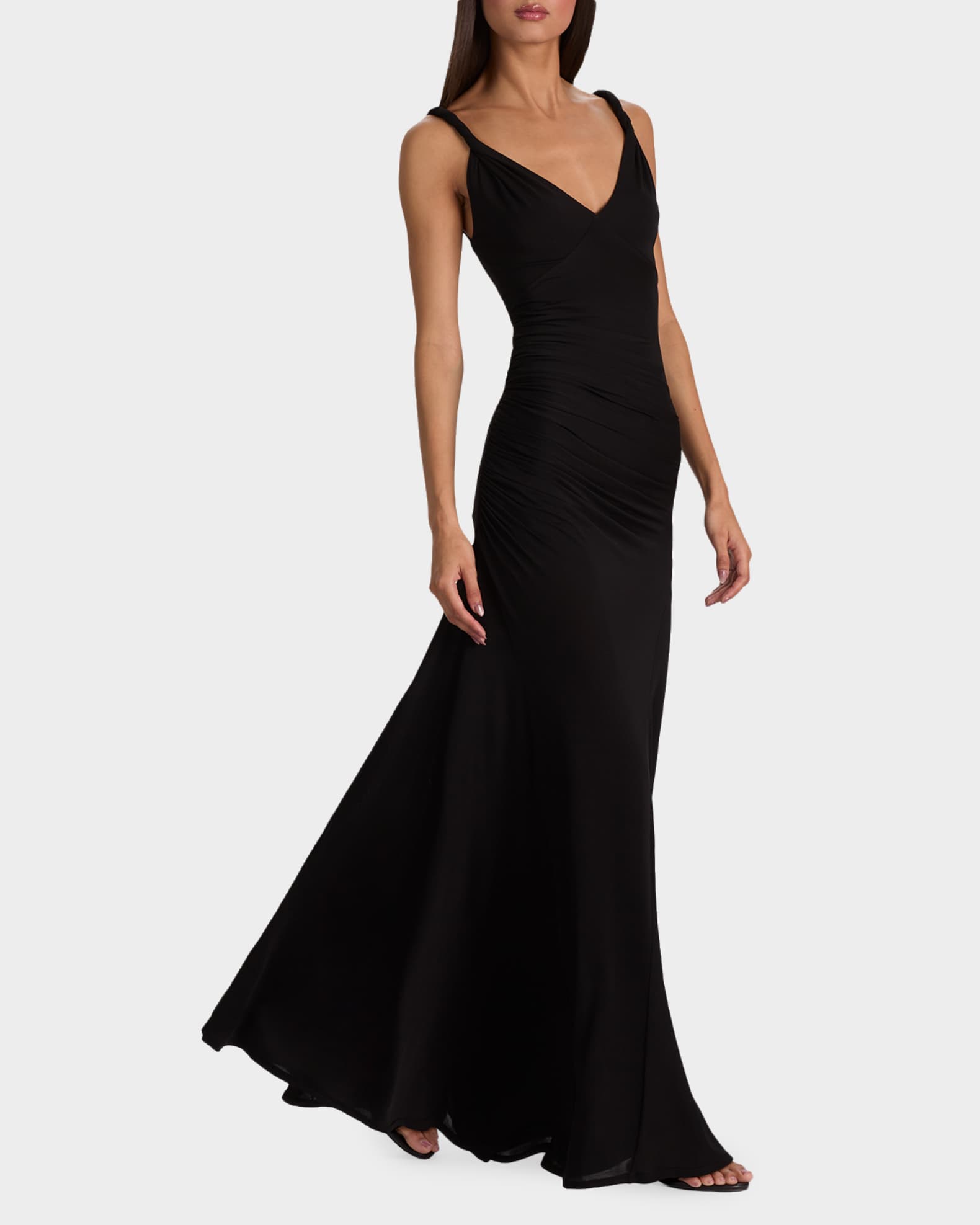 alice and olivia long black dress Alice + Olivia Adley Sleeveless Dress