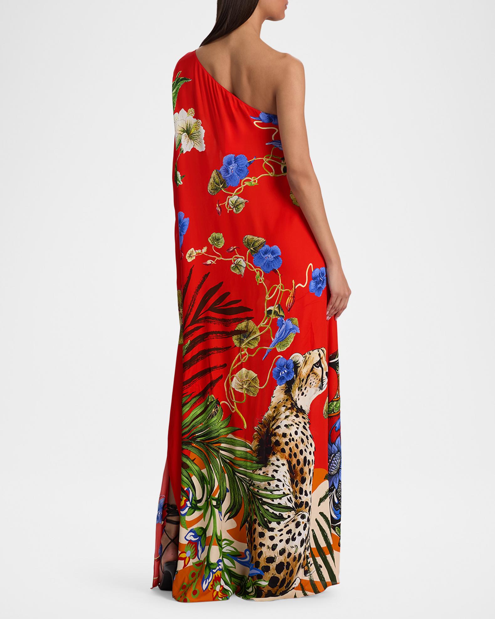 alice and olivia one shoulder drape dress Alice + Olivia Anja One Shoulder Draped Maxi Dress in Black