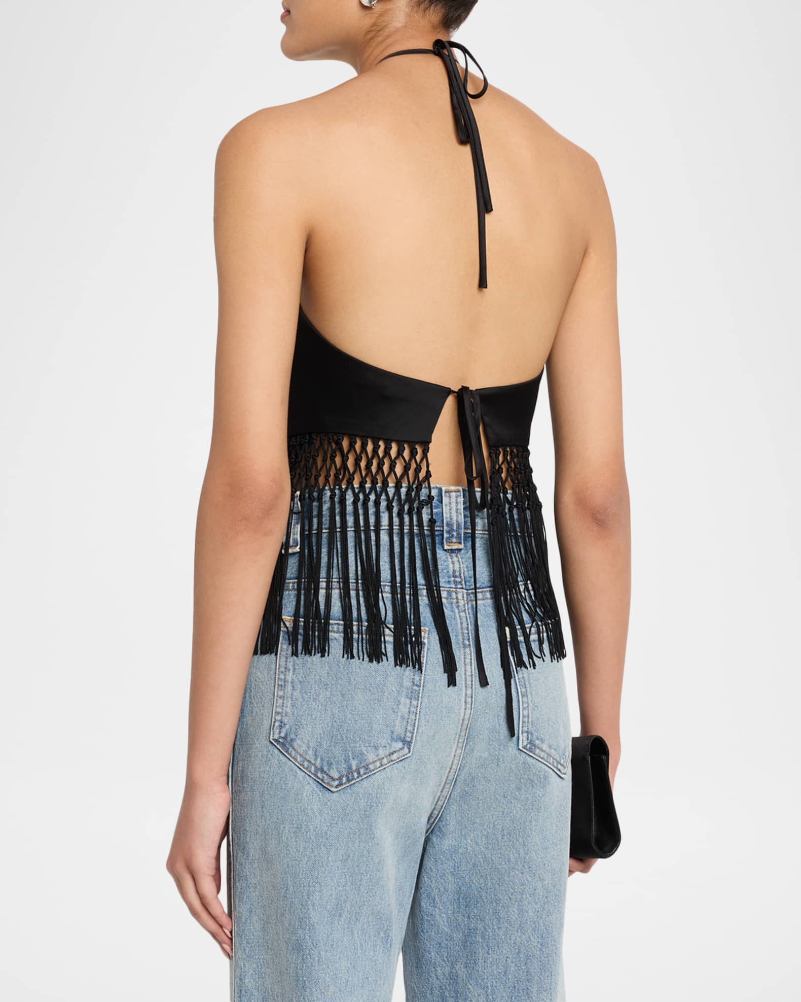 ALICE + OLIVIA Greta Handkerchief Fringe Top | Neiman Marcus