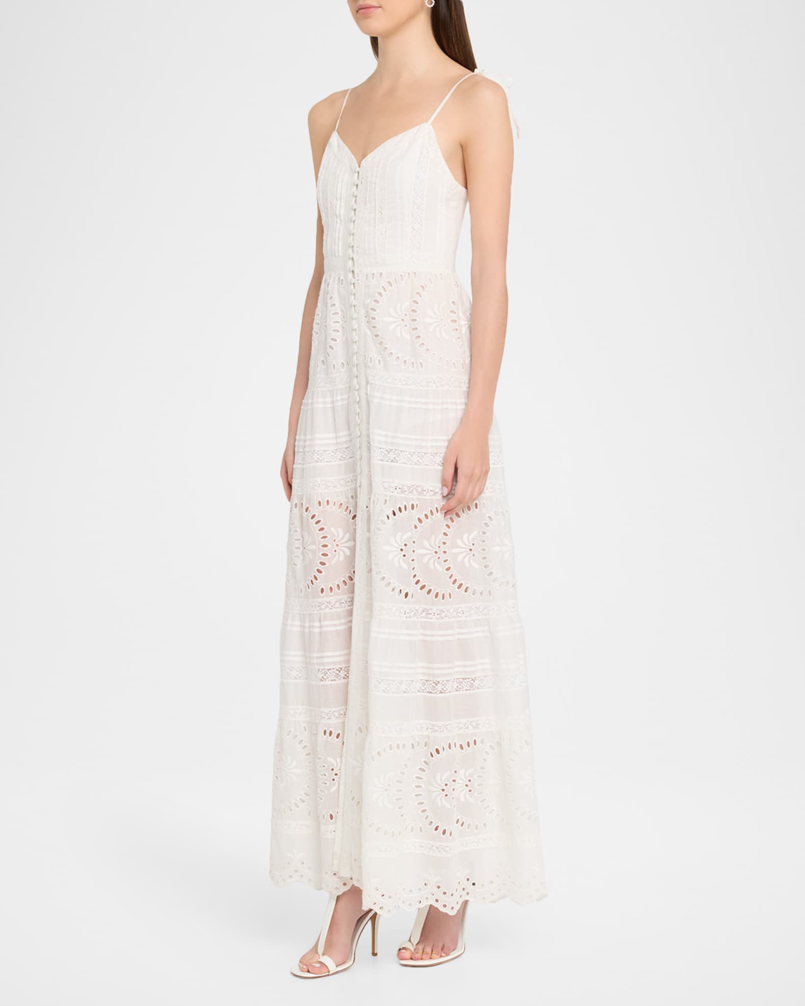 alice and olivia white maxi dress Alice + Olivia Nicky Tiered Maxi Dress, Size 10