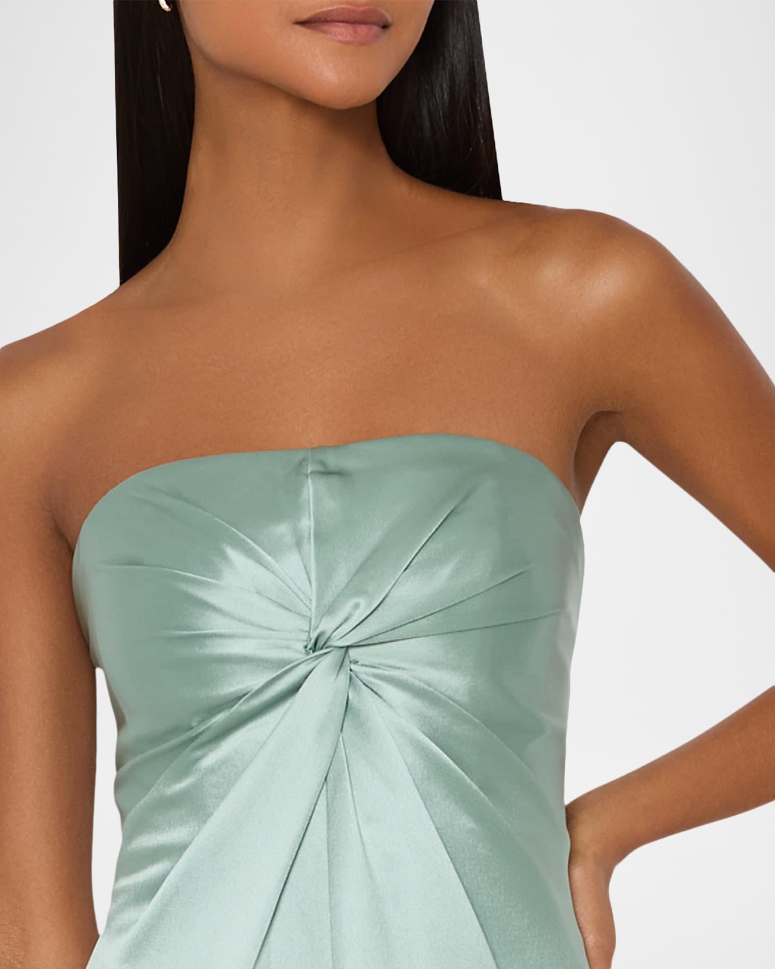milly strapless dress Maxi 4 Green Tropical Leaf Print Resort Vacation A relaxing array of bright colors are striped throughout this gorgeously flowing Milly Pleated Midi Dress 