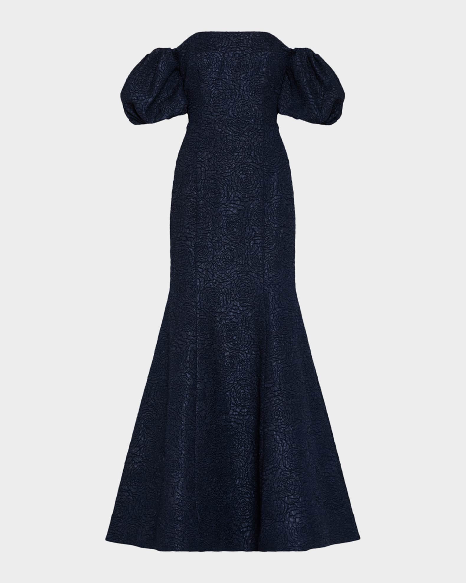 milly mermaid dress Milly Women's Alexi Off-The-Shoulder Mermaid Gown - Navy