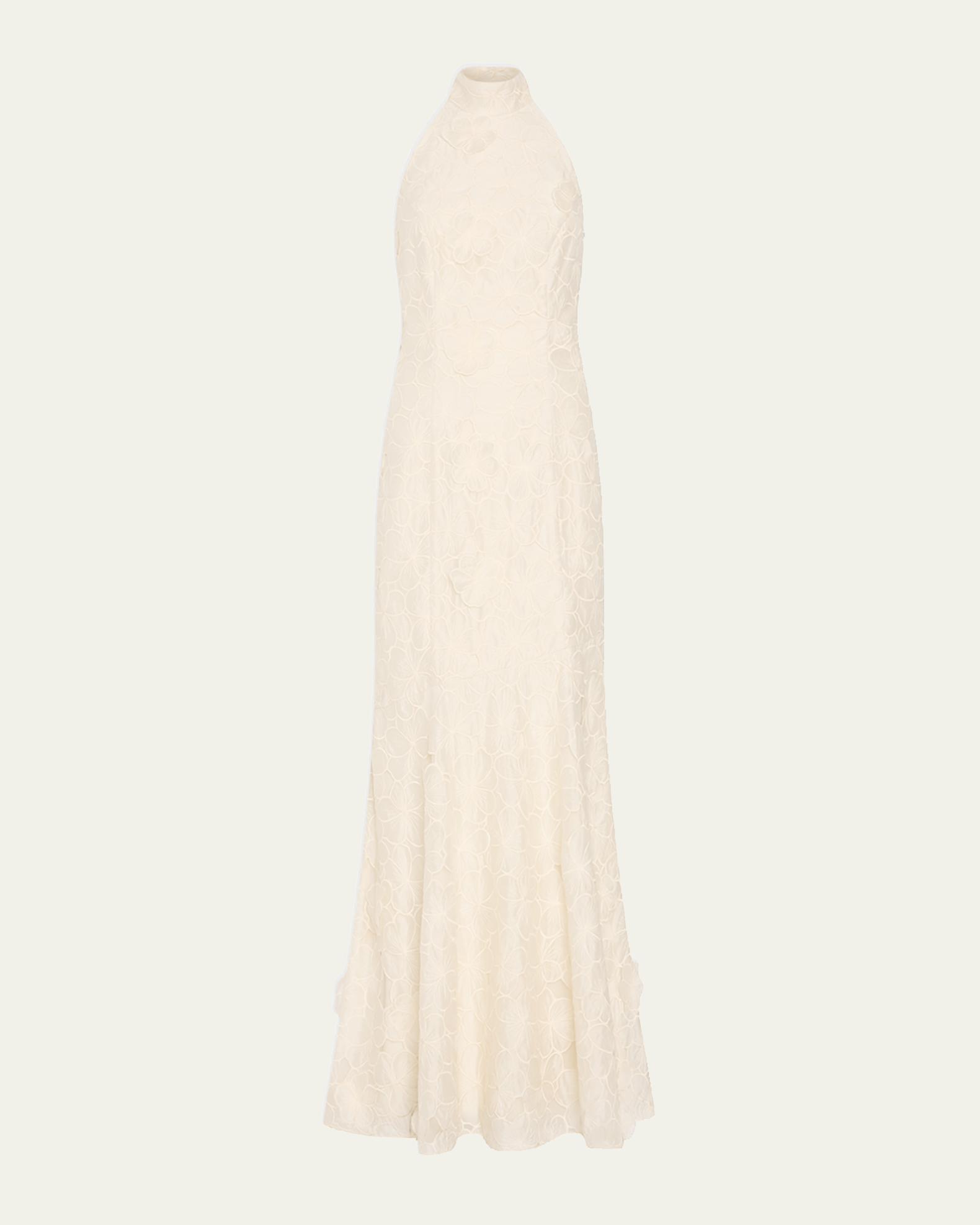 milly halter dress Josefina Embroidered Maxi in Ecru SWATCH_27504__MIDNIGHT