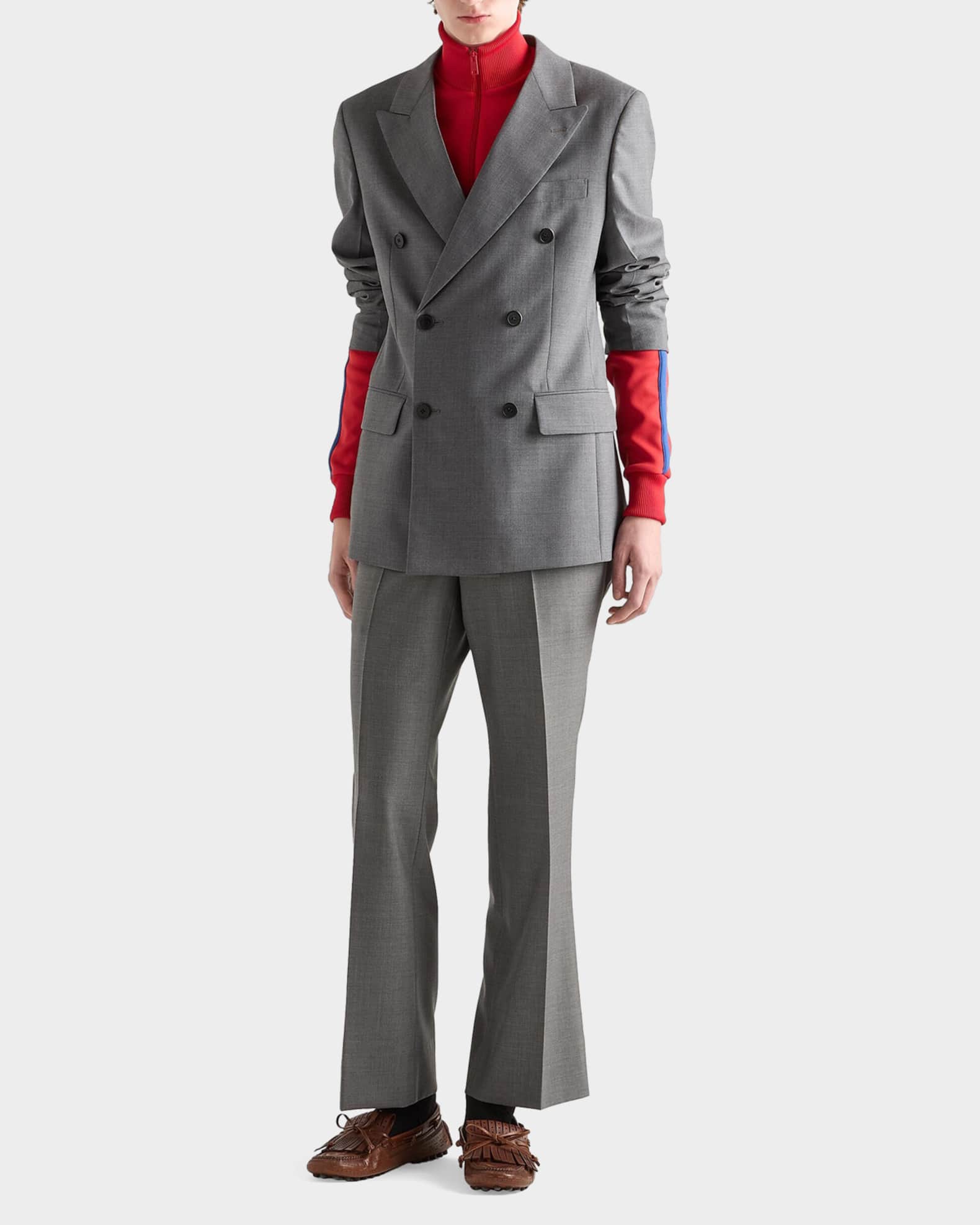 Prada Men's Double-Breasted Wool Jacket | Neiman Marcus