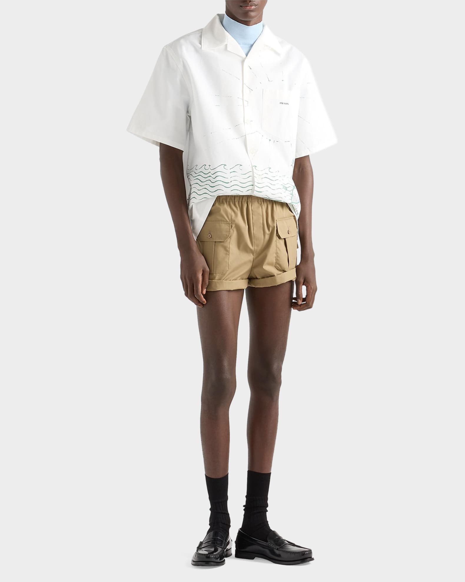 PRADA 24ss コットンショートパンツ Prada Men's Cotton Poplin Bermuda Shorts | Neiman Marcus
