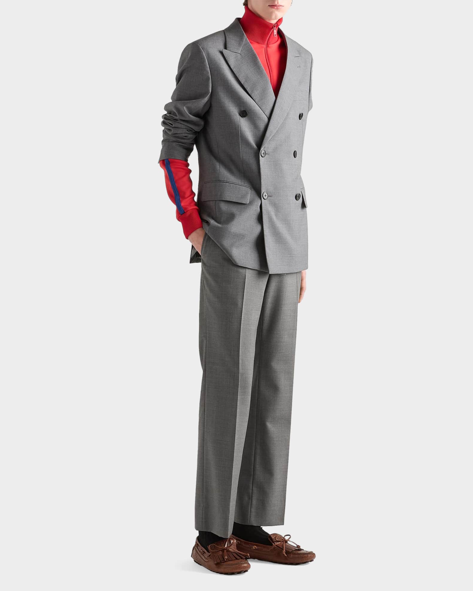 Prada Men's Wool Flare Pants | Neiman Marcus