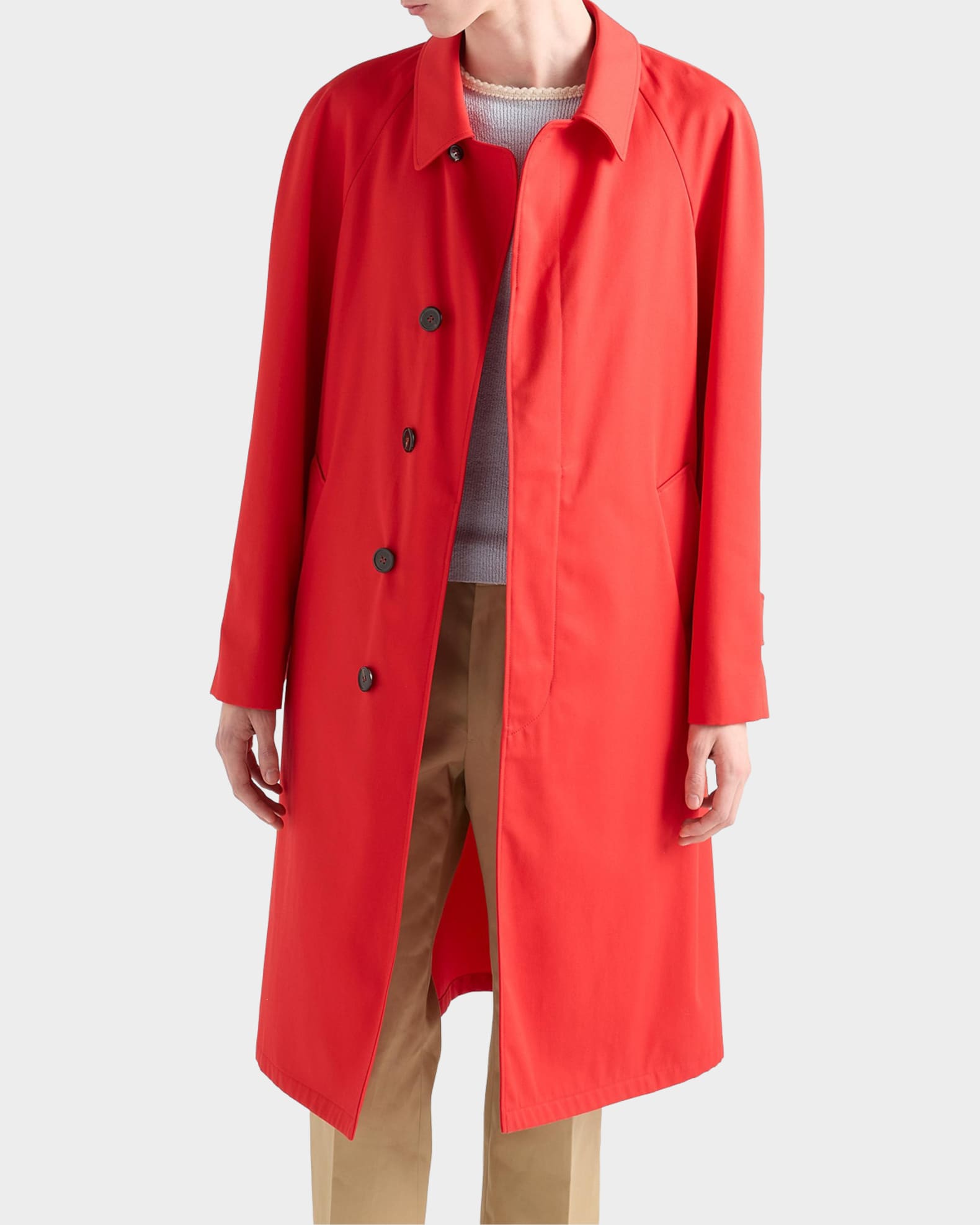 Prada Men's Technical Gabardine Mid-Length Trench Coat | Neiman Marcus