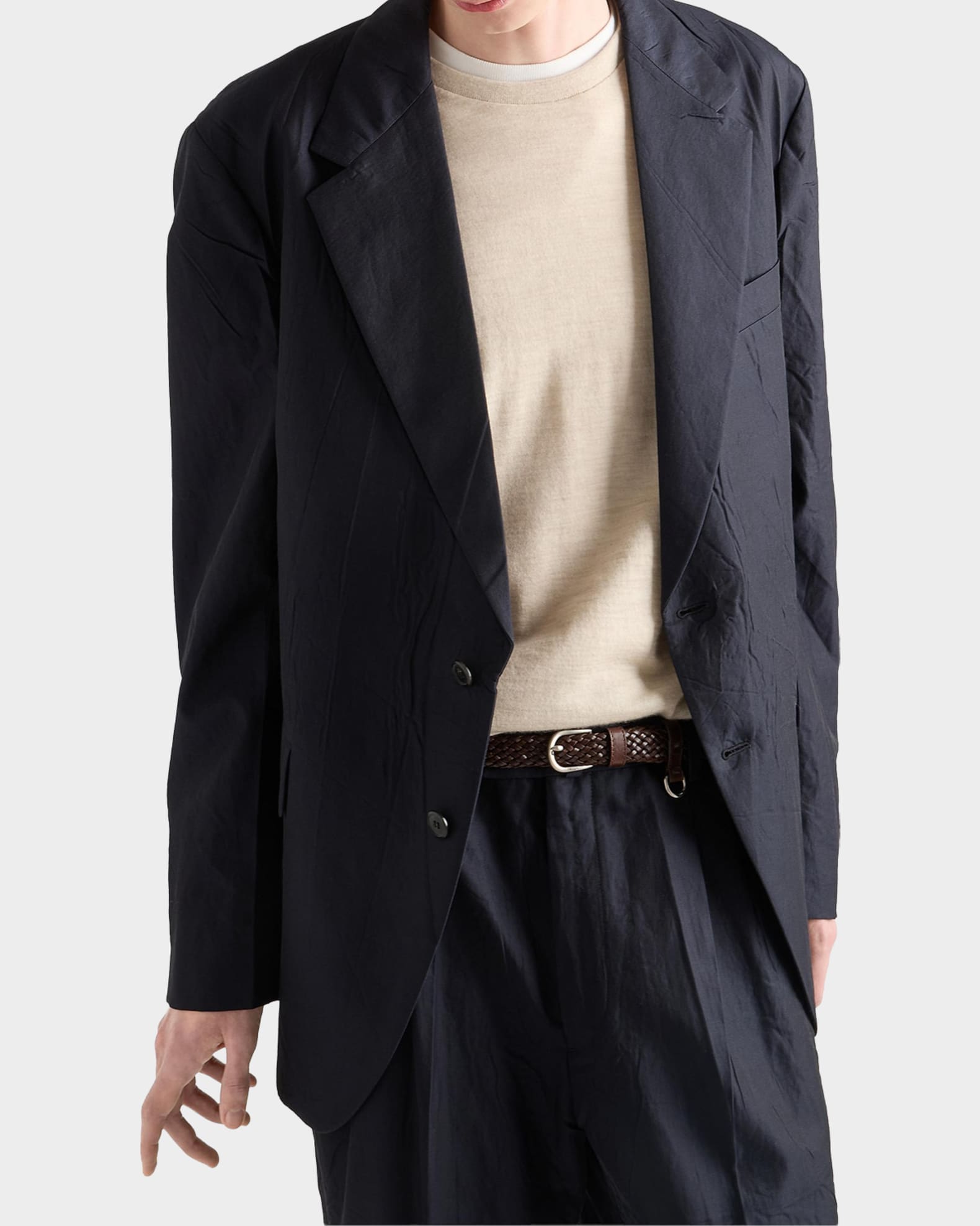 ジャケット・アウター PRADA SPORT Harf coat Prada Men's Cotton And Silk Textured Single-Breasted Sport Coat