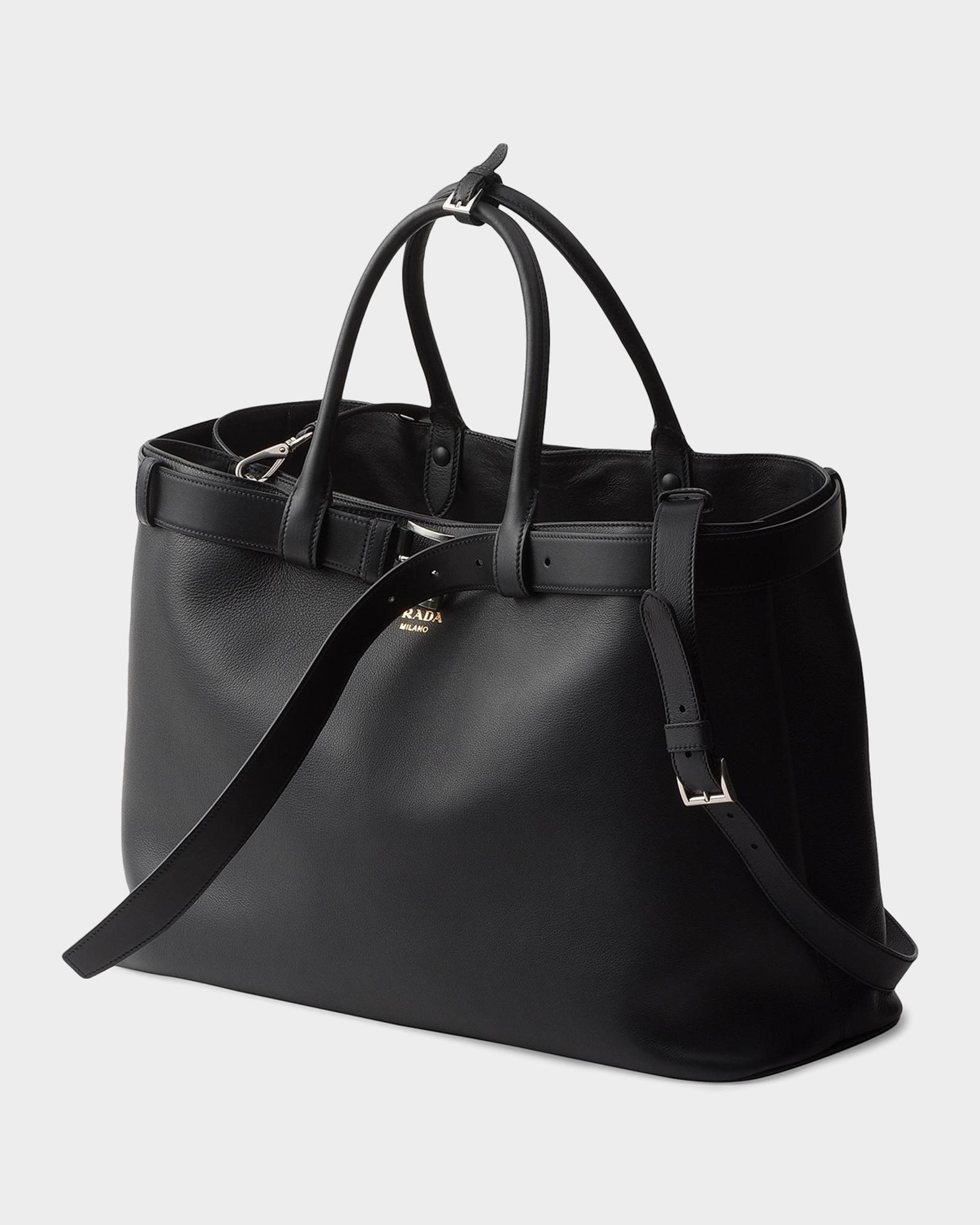 Prada Prada Buckle Leather Bag With Belt | Neiman Marcus