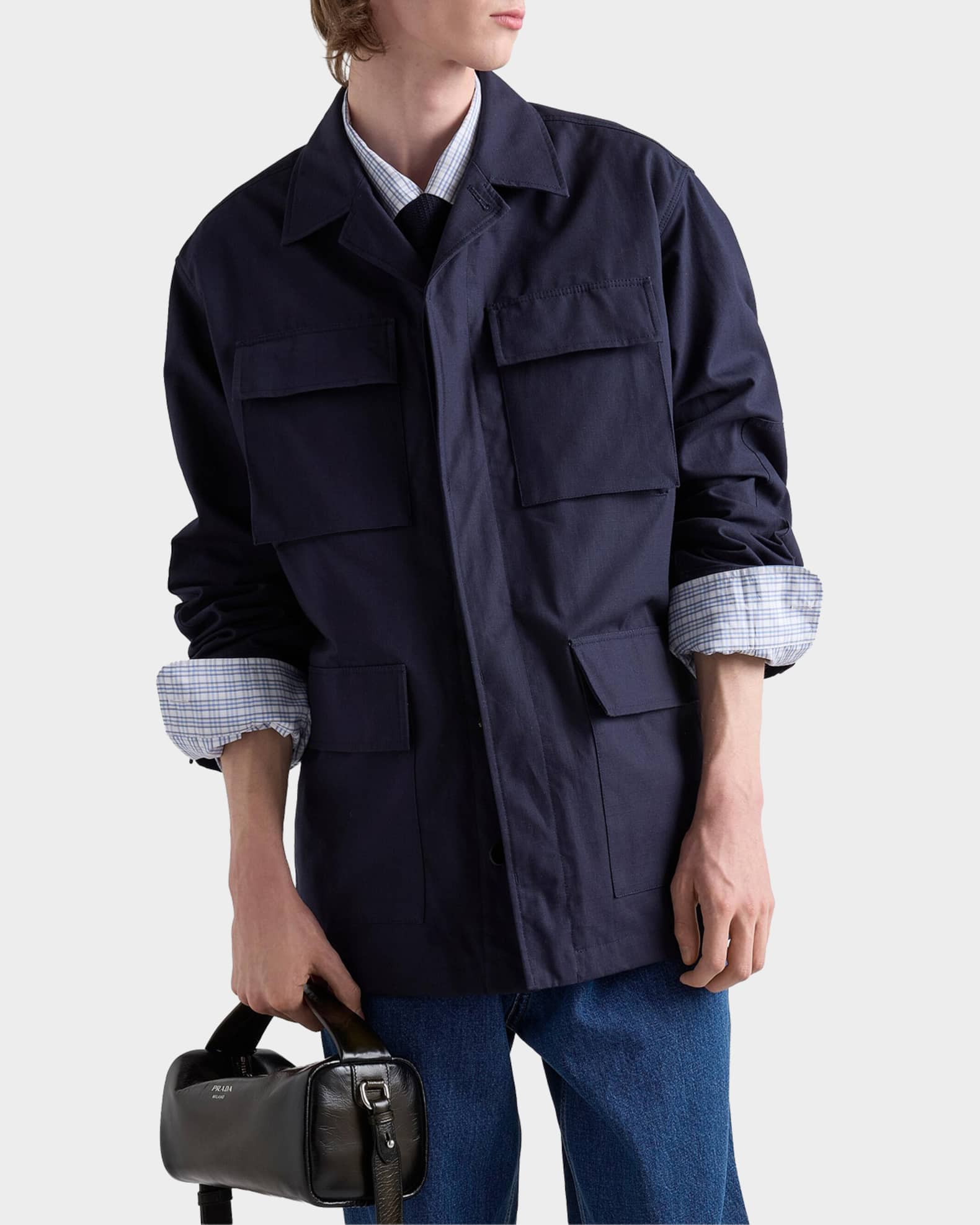 Prada Men's Cotton Safari Jacket | Neiman Marcus