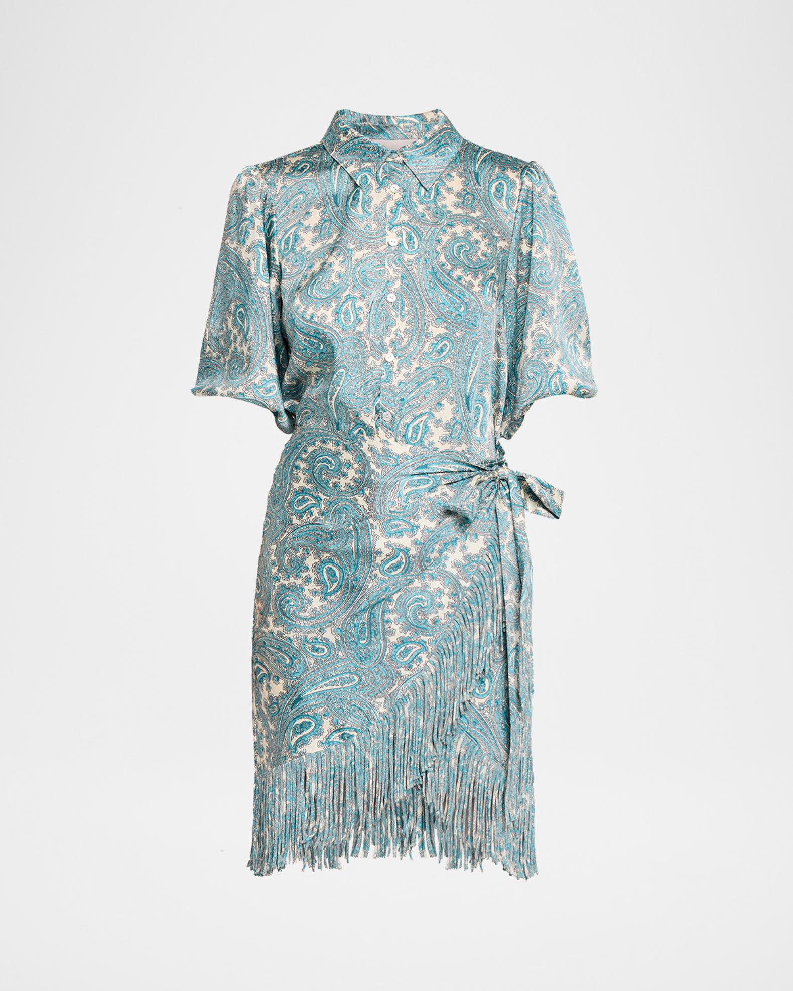 Cinq à Sept Hendrix Paisley Mini Shirtdress | Neiman Marcus
