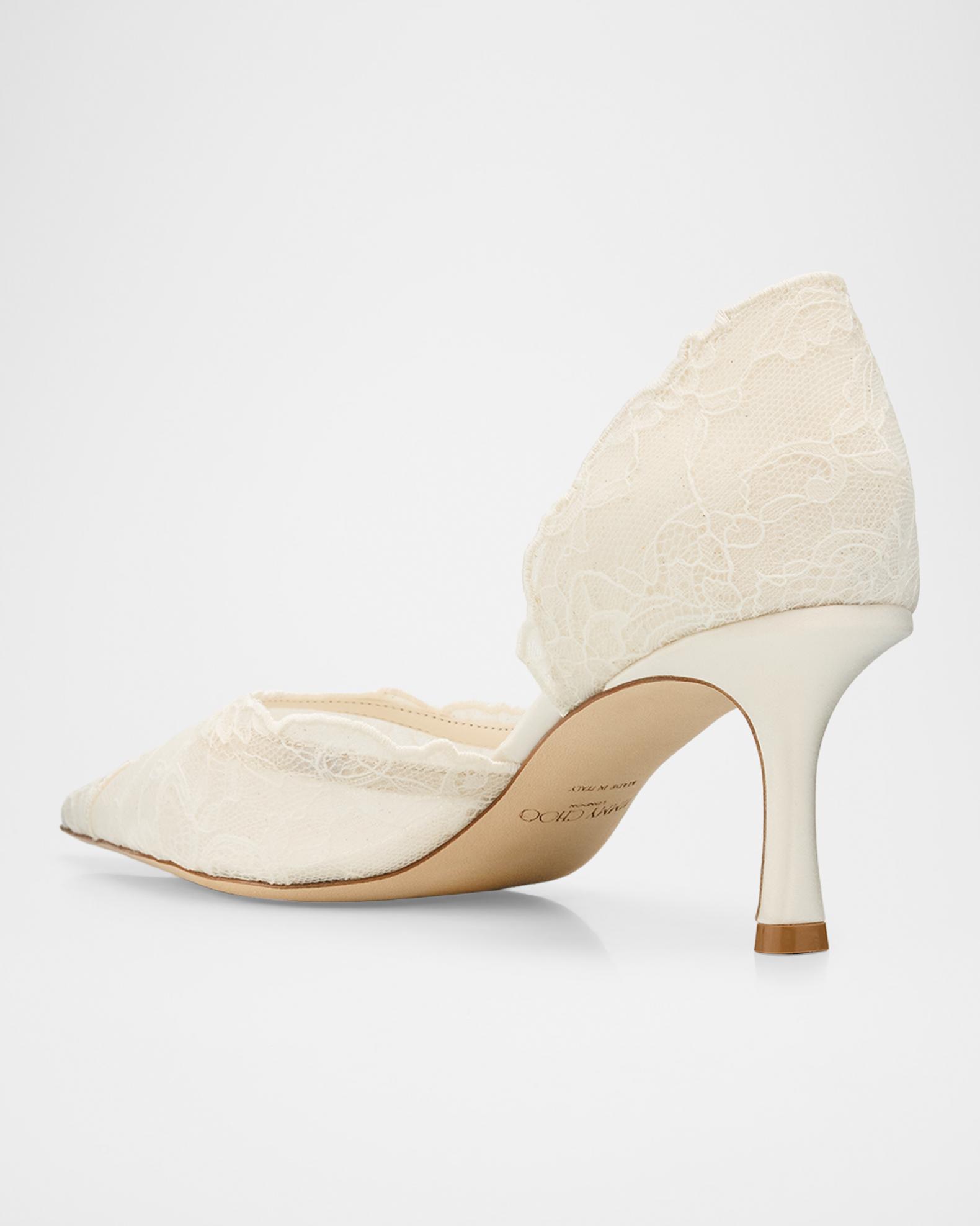Jimmy Choo 65mm Faiz Floral Lace d'Orsay Pumps | Neiman Marcus