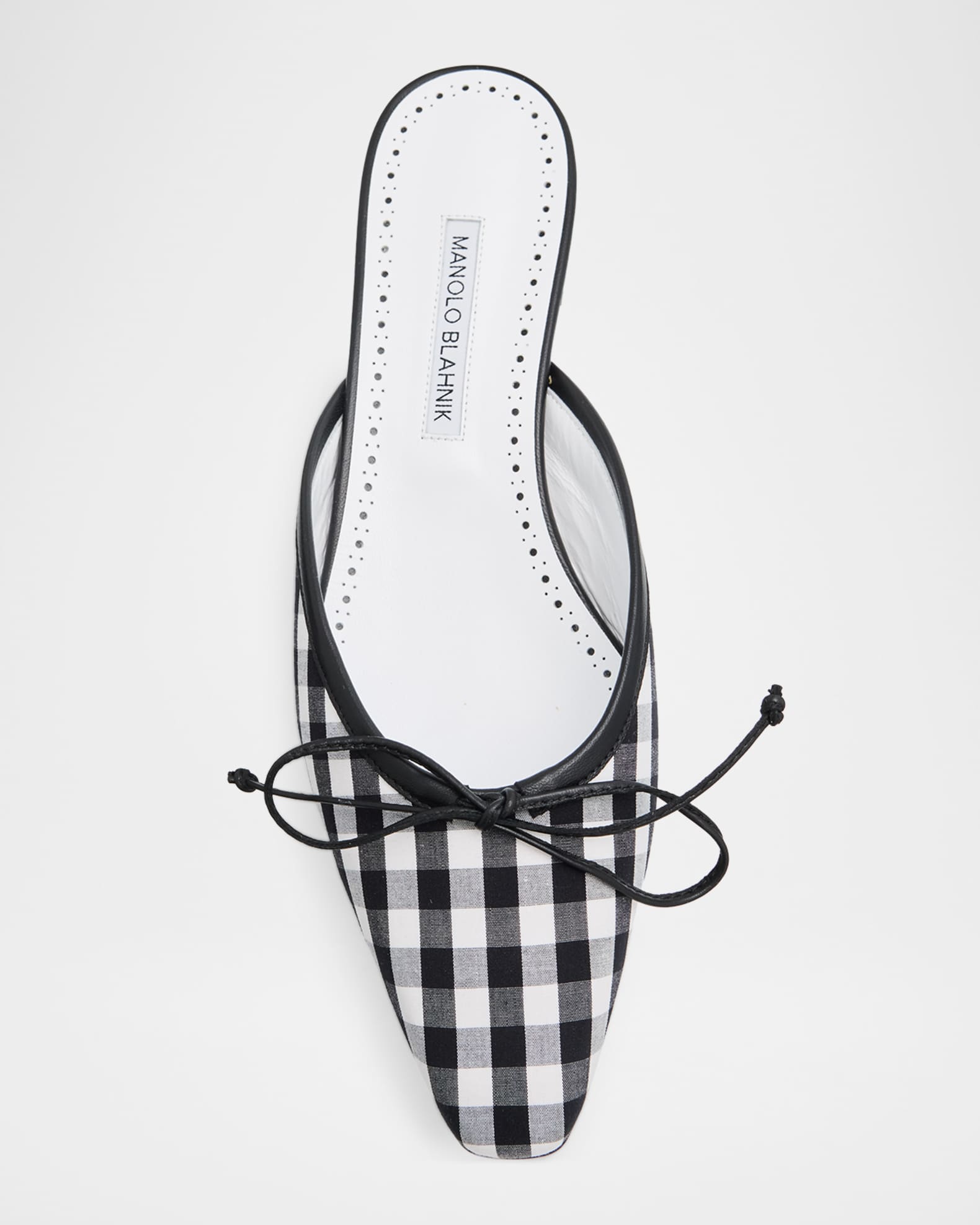 Manolo Blahnik Ballerimu Gingham Mules | Neiman Marcus
